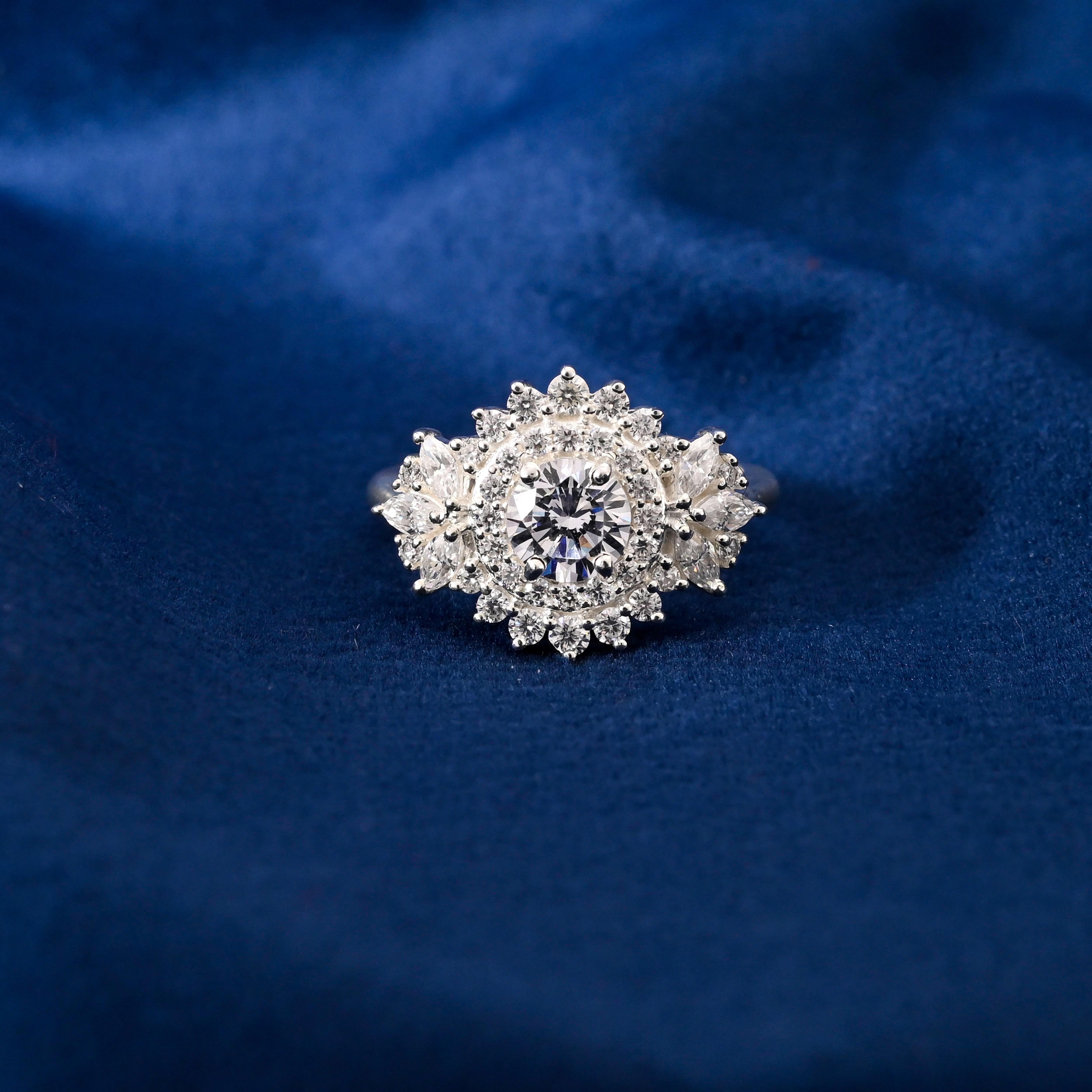 Amelia Silver Zircon Ring