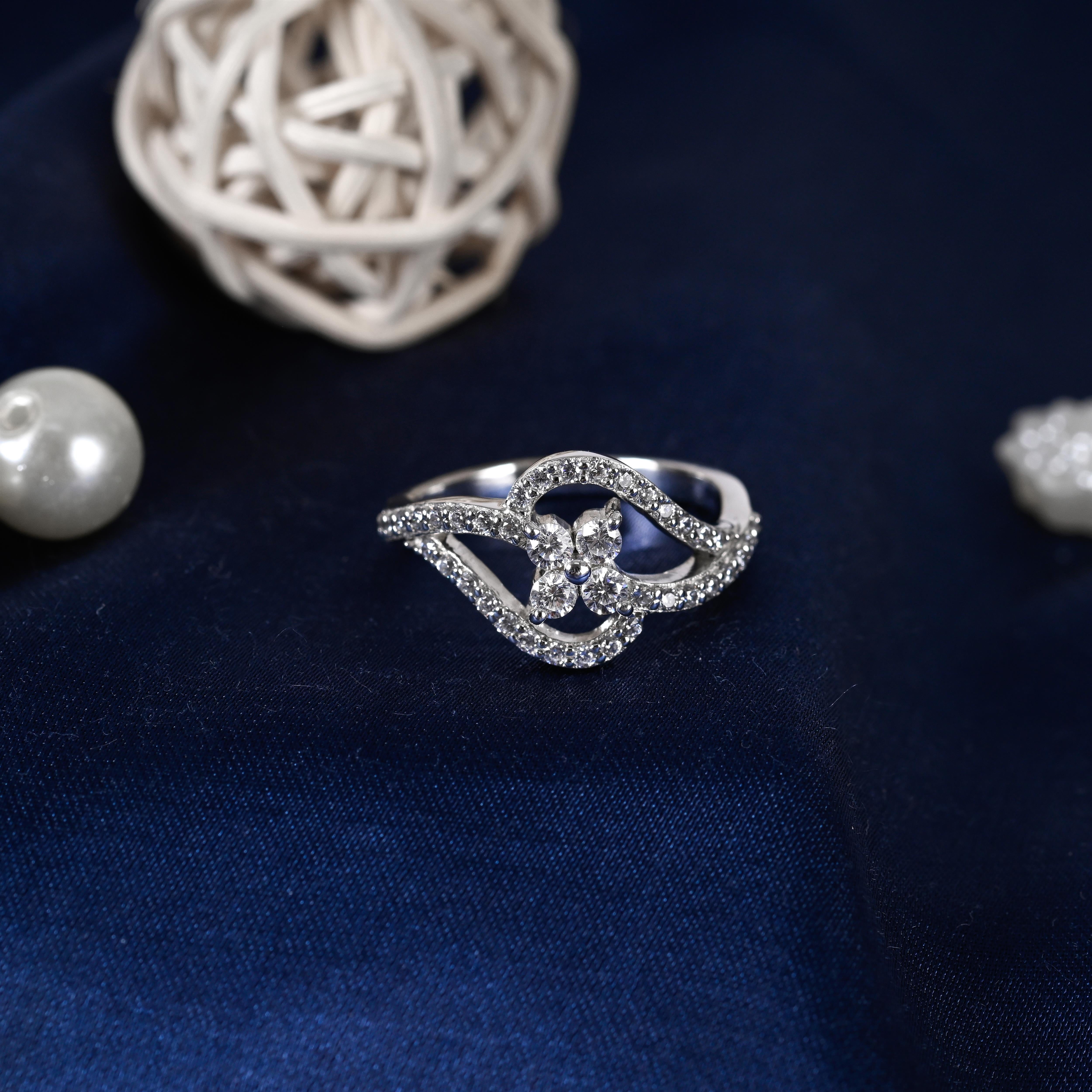 Amela Silver Zircon Ring