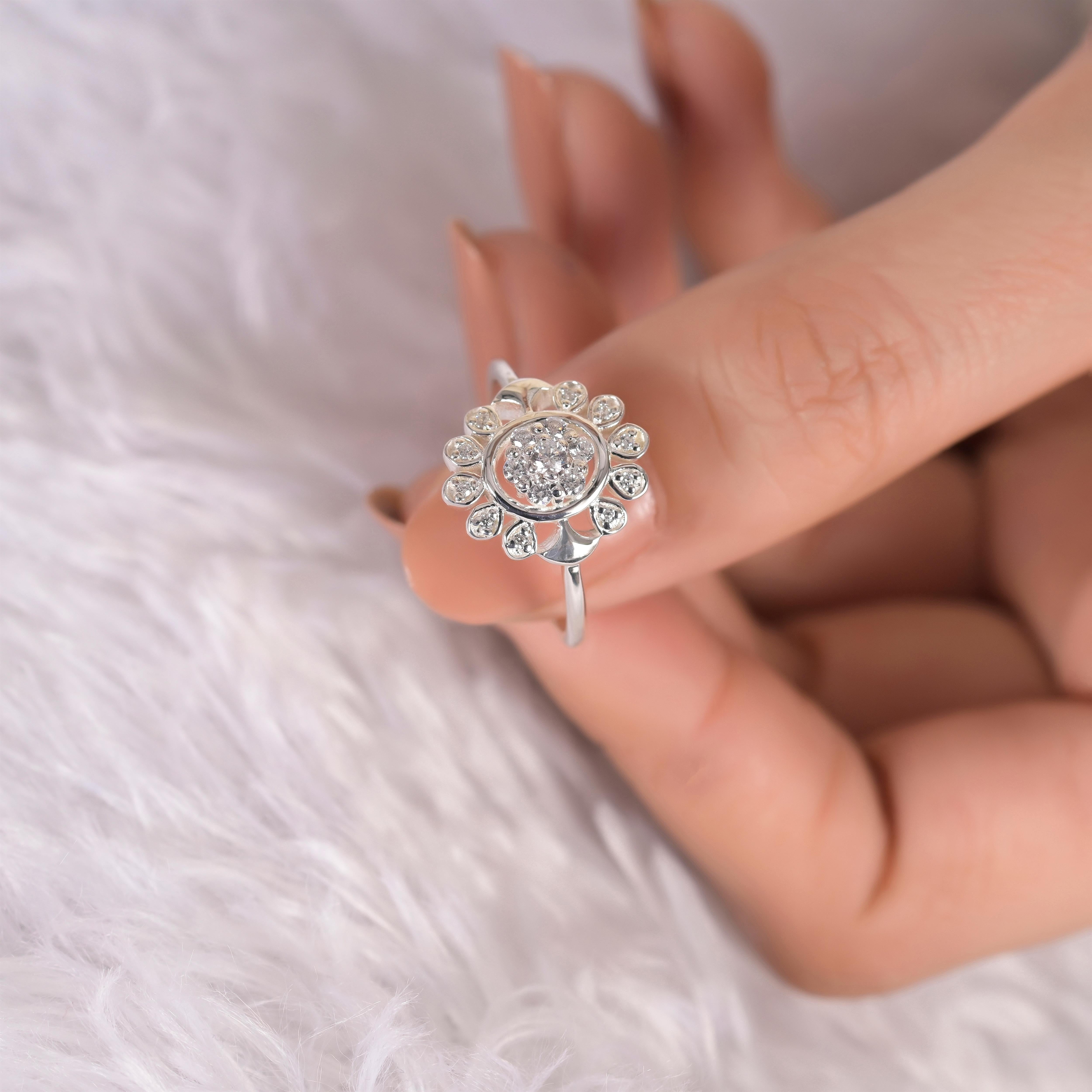 Dacia Silver Zircon Ring