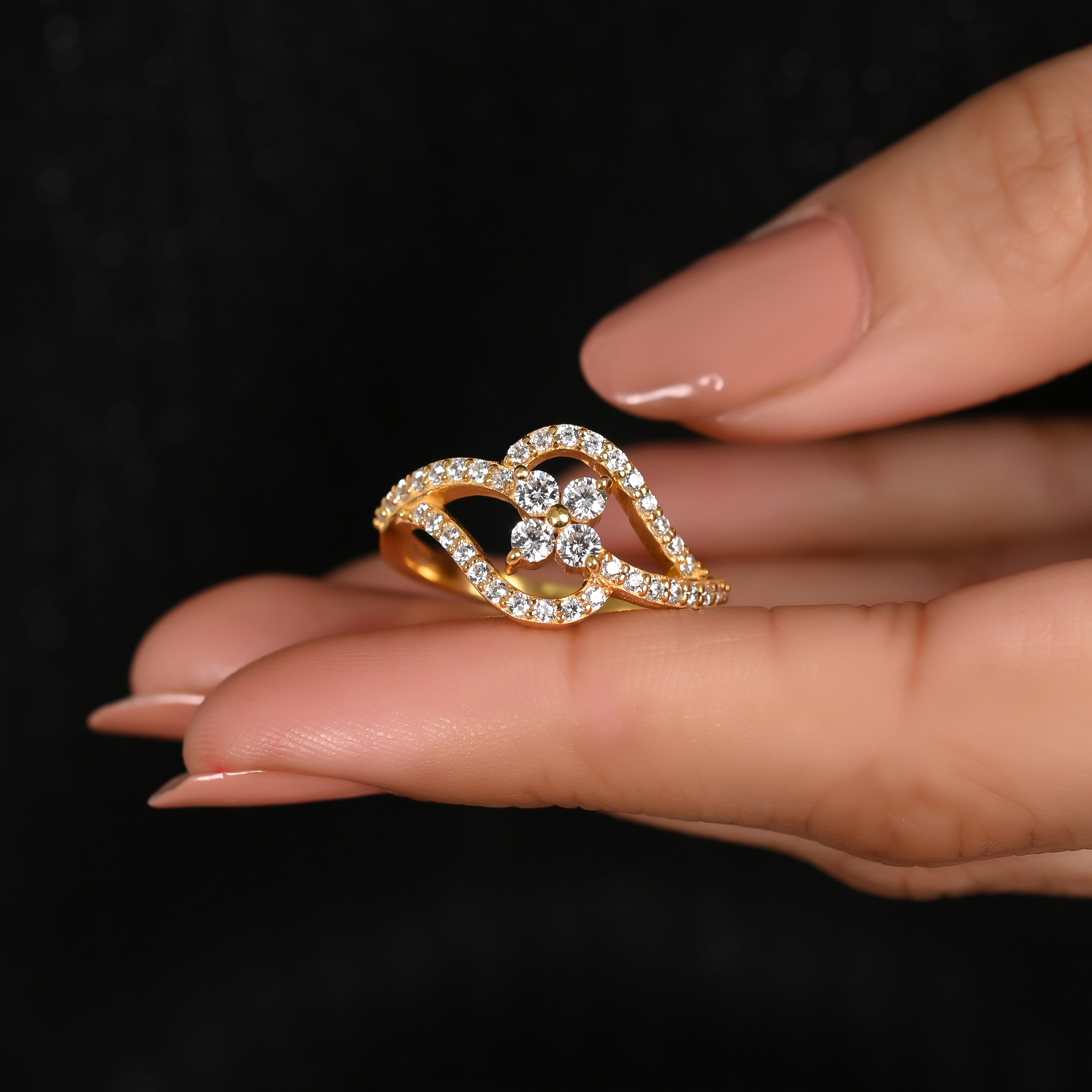 Amela Silver Zircon Ring