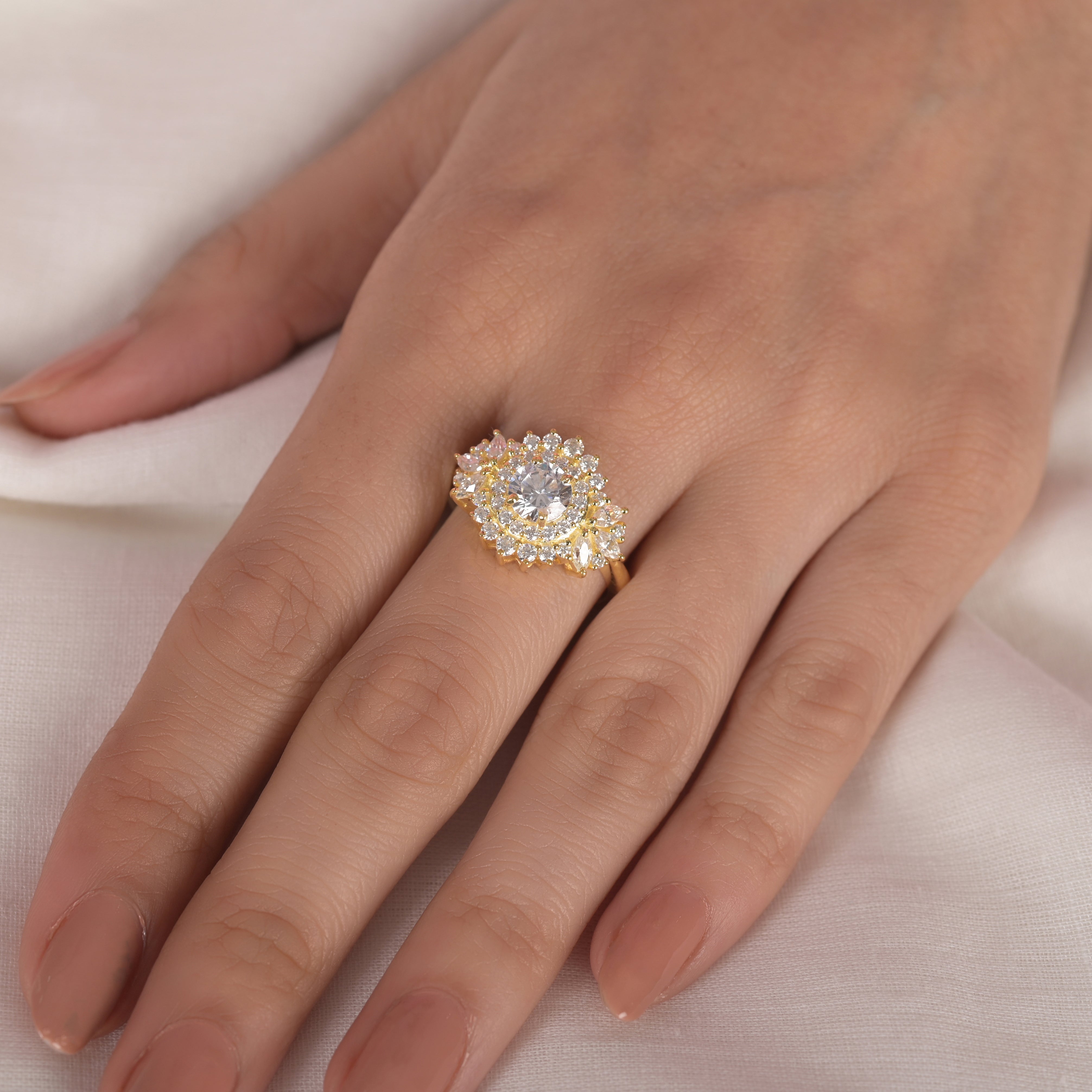 Amelia Silver Zircon Ring