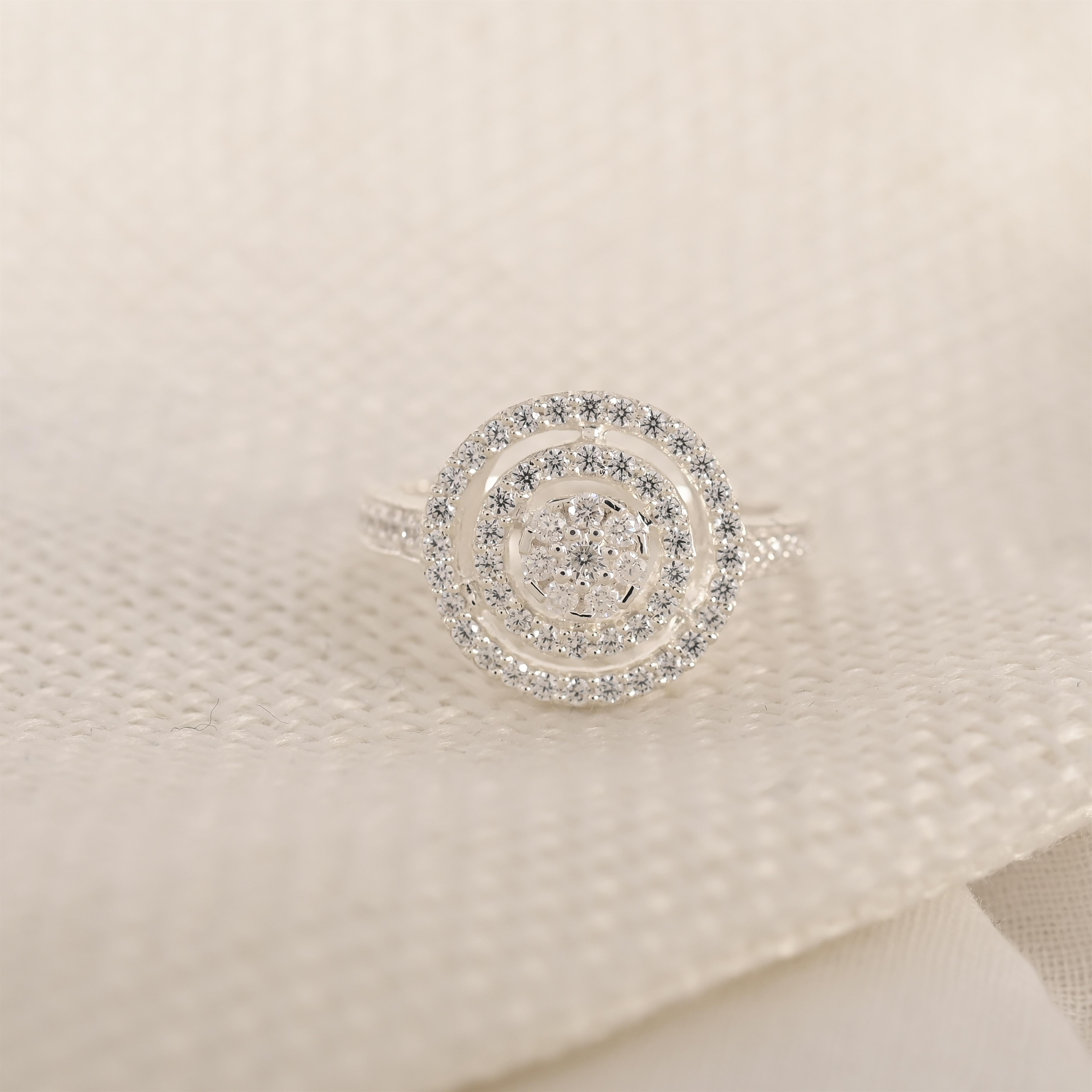 Isabelle Silver Zircon Ring