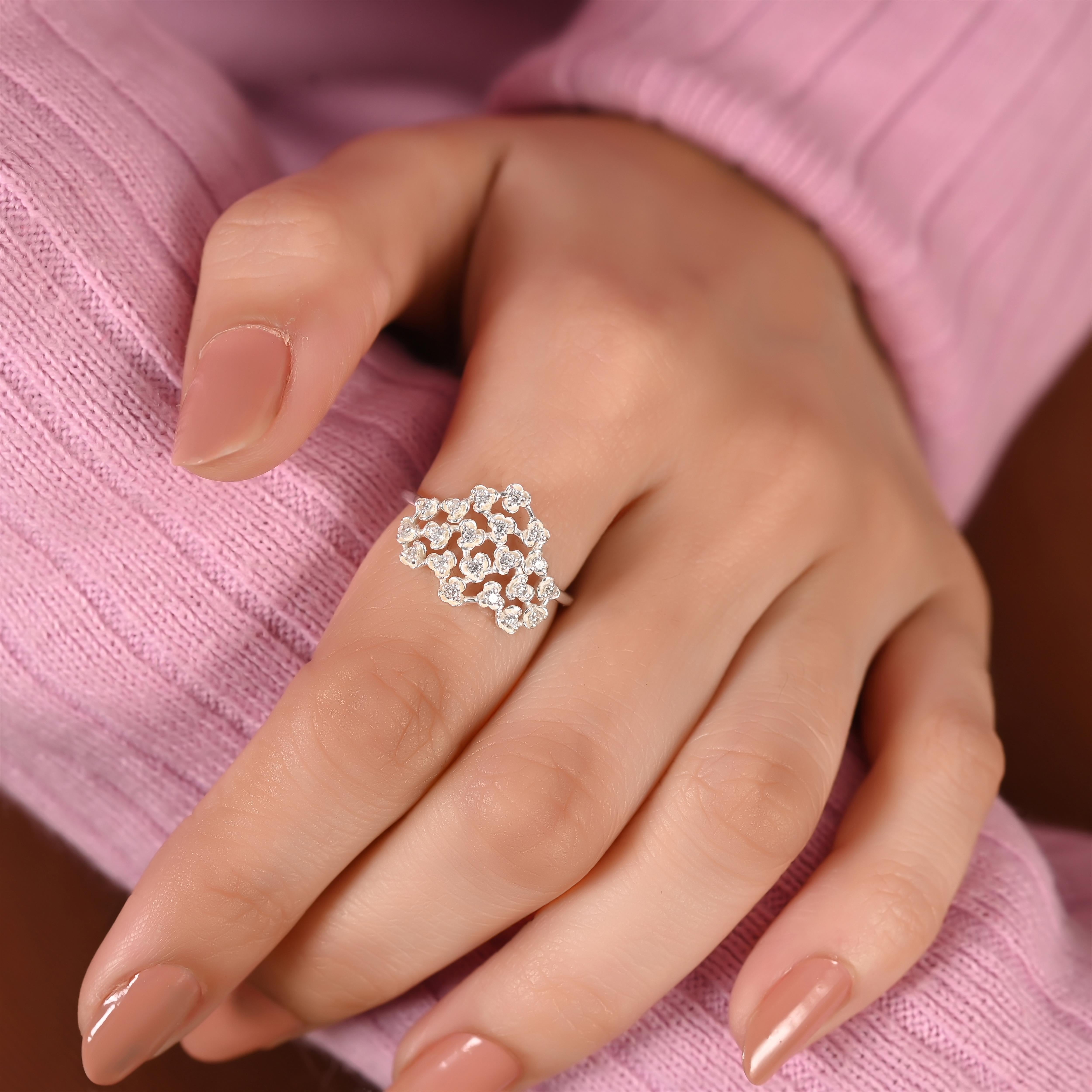 Fayza Silver Zircon Ring