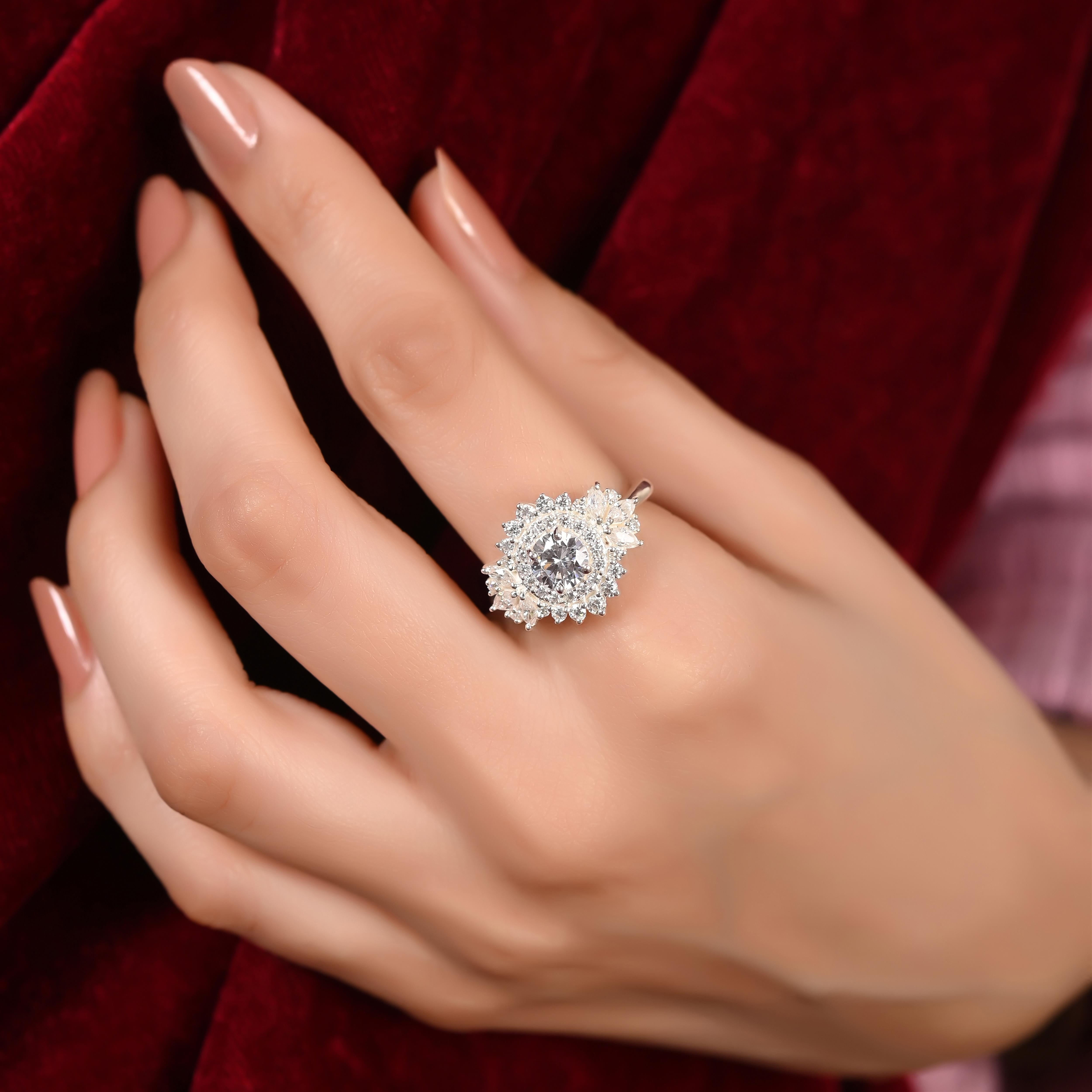 Amelia Silver Zircon Ring