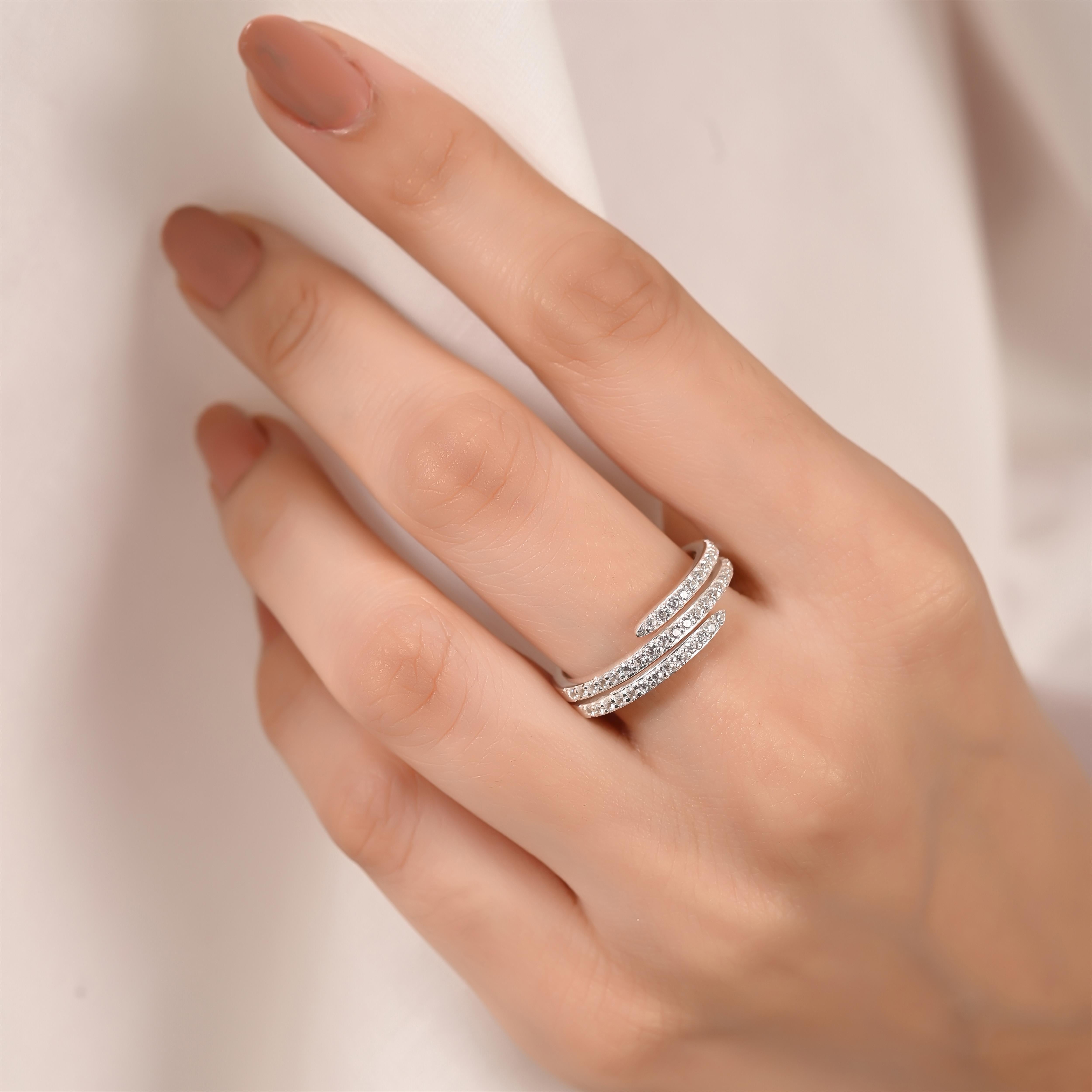 Charlet Silver Zircon Ring