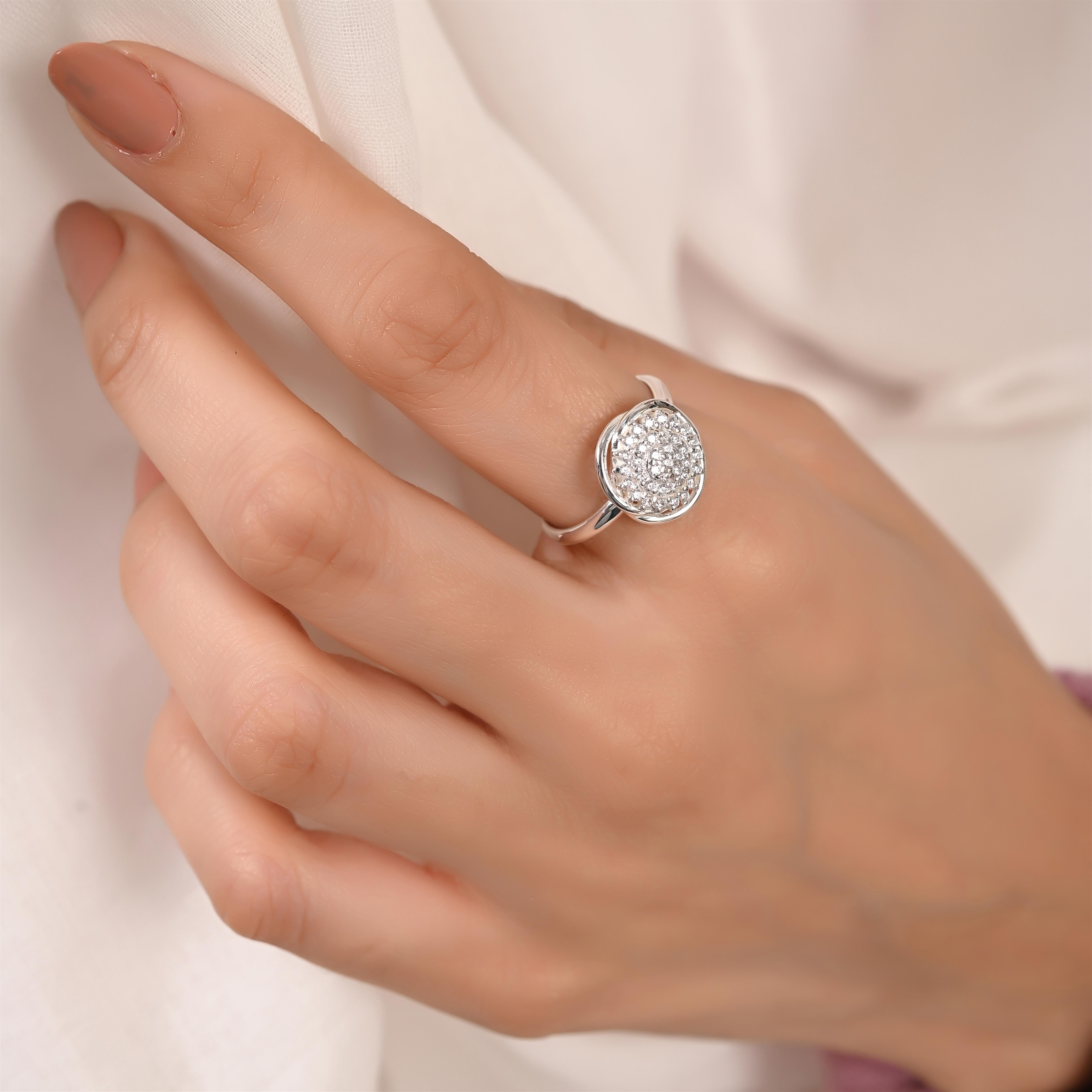 Bina Silver Zircon Ring