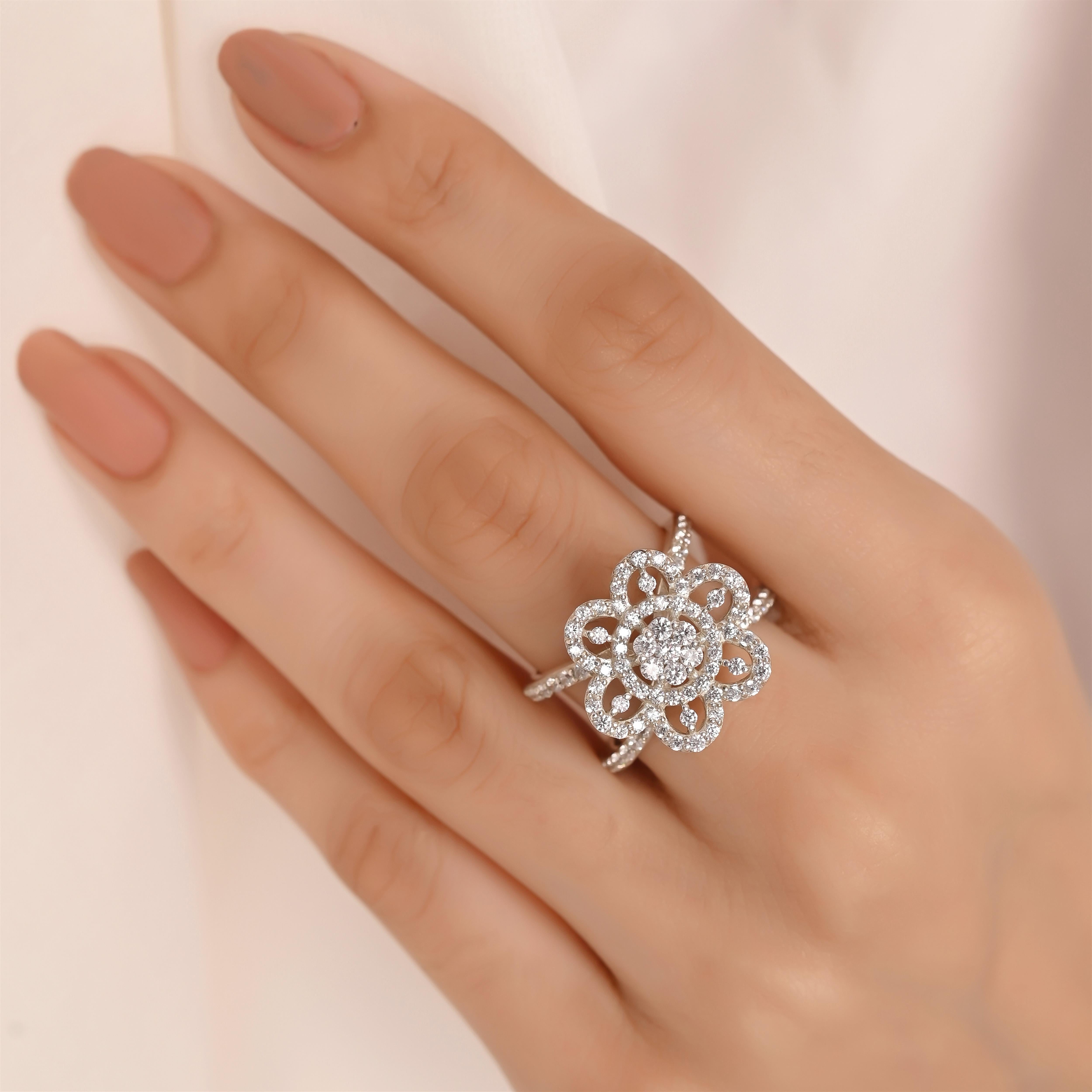 Aurora Silver Zircon Ring