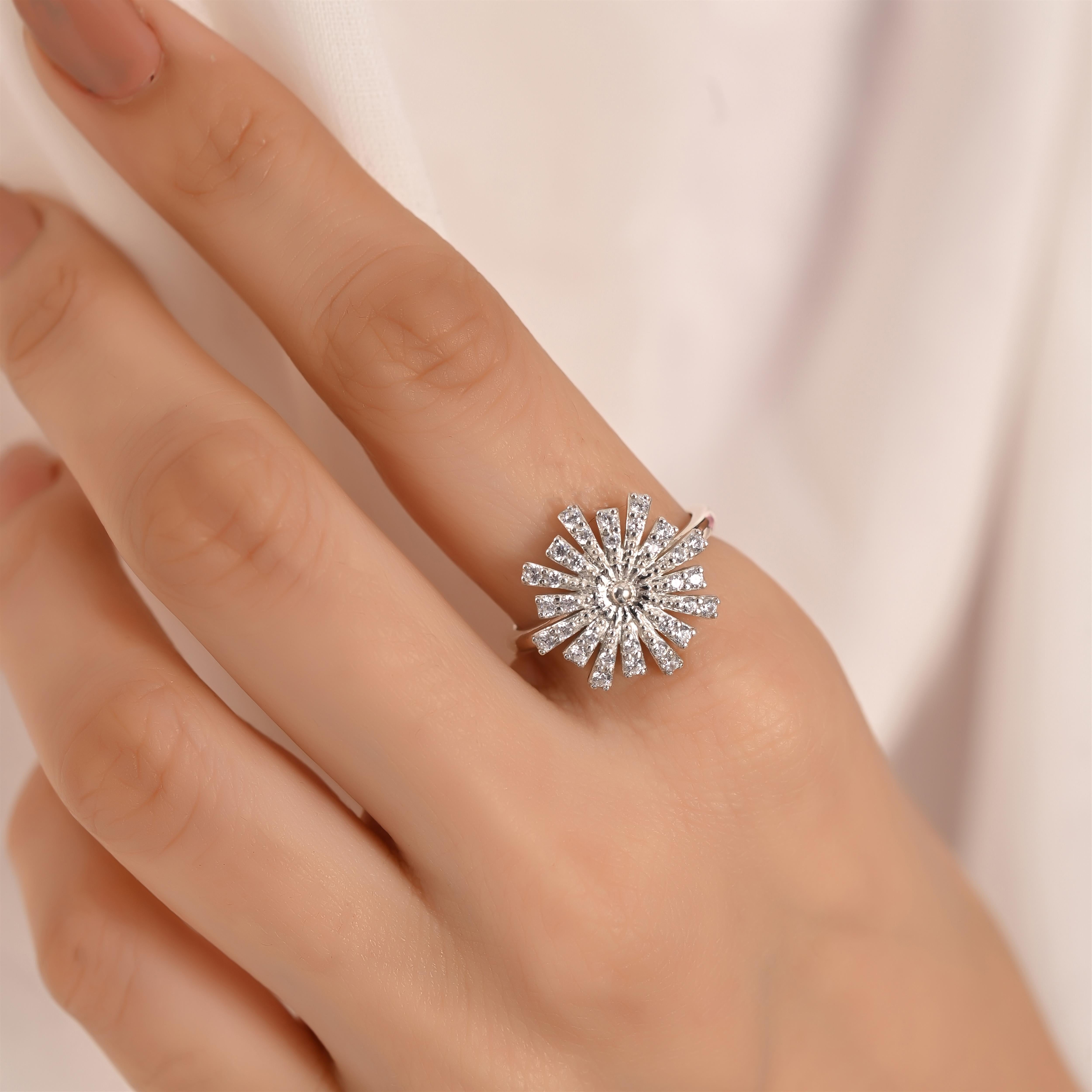 Selene Silver Zircon Ring