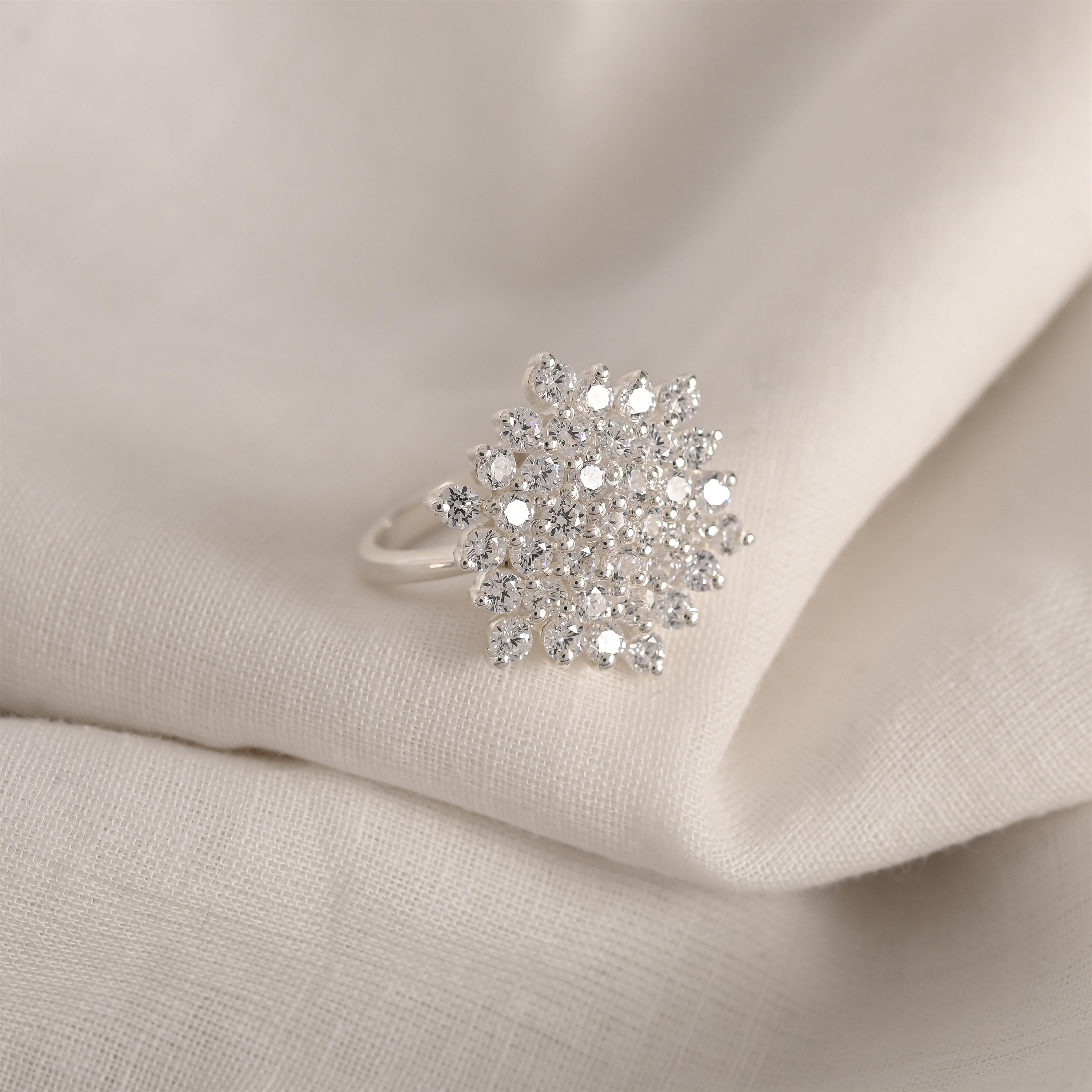 Lucy Silver Zircon Ring