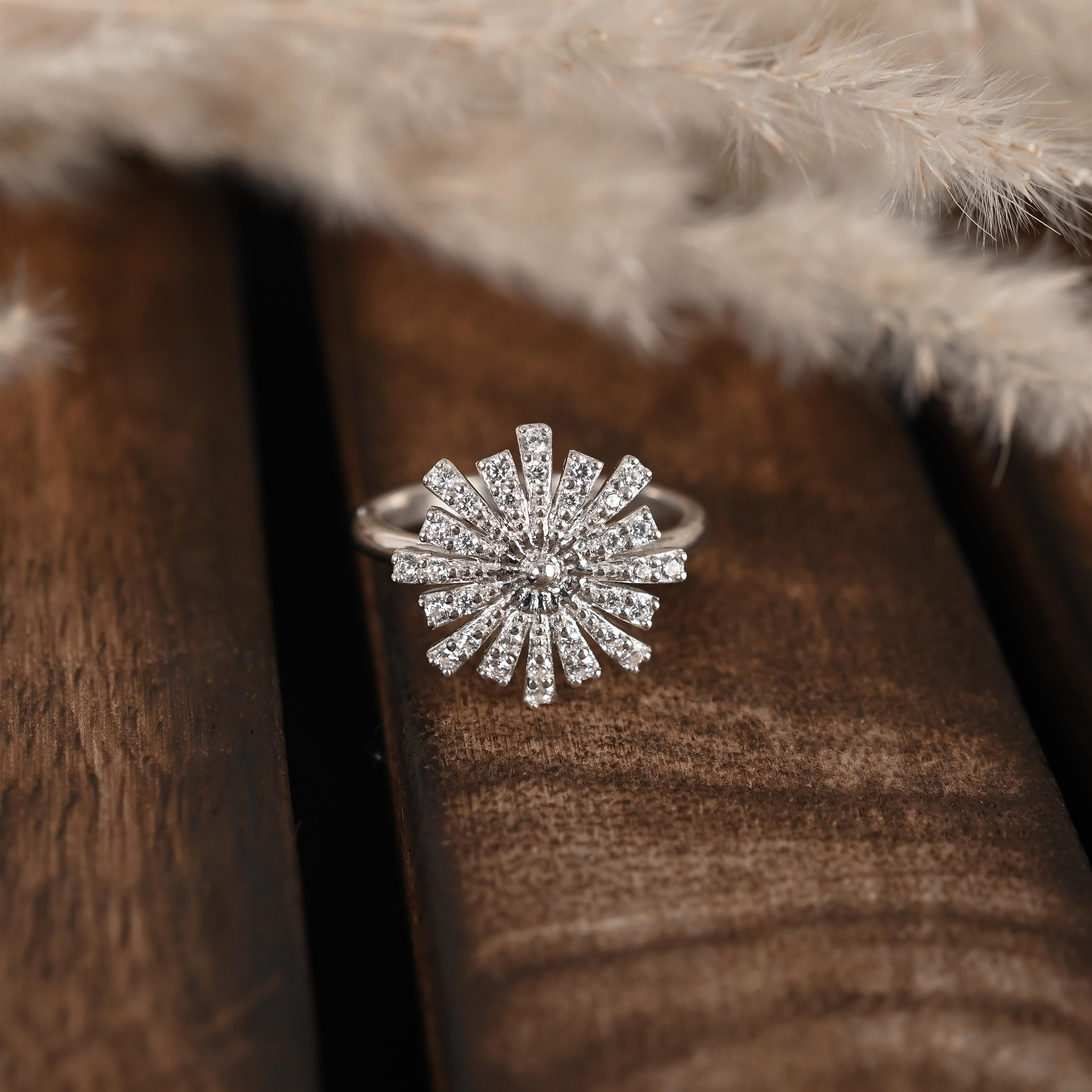 Selene Silver Zircon Ring