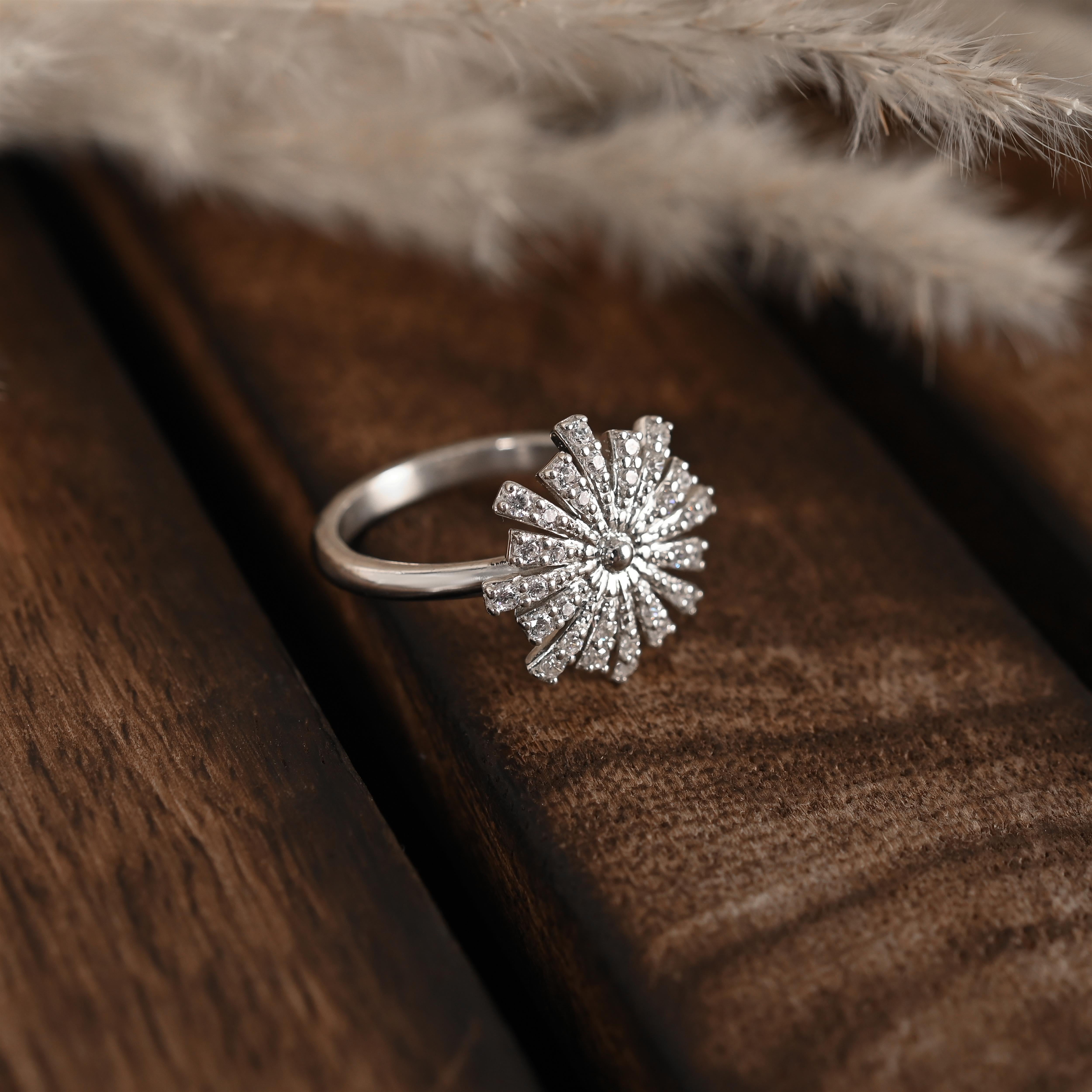 Selene Silver Zircon Ring