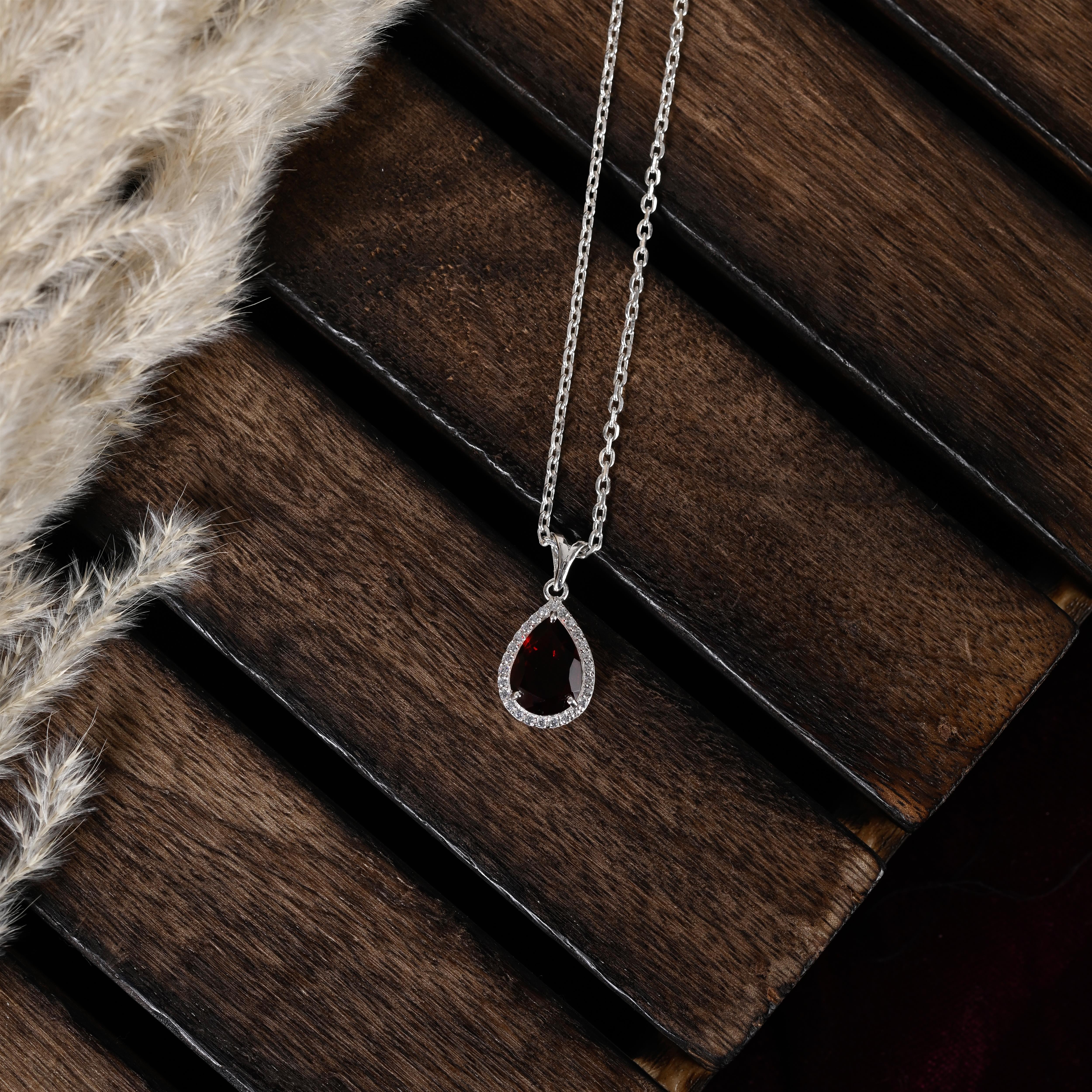 Delia Silver Zircon Necklace