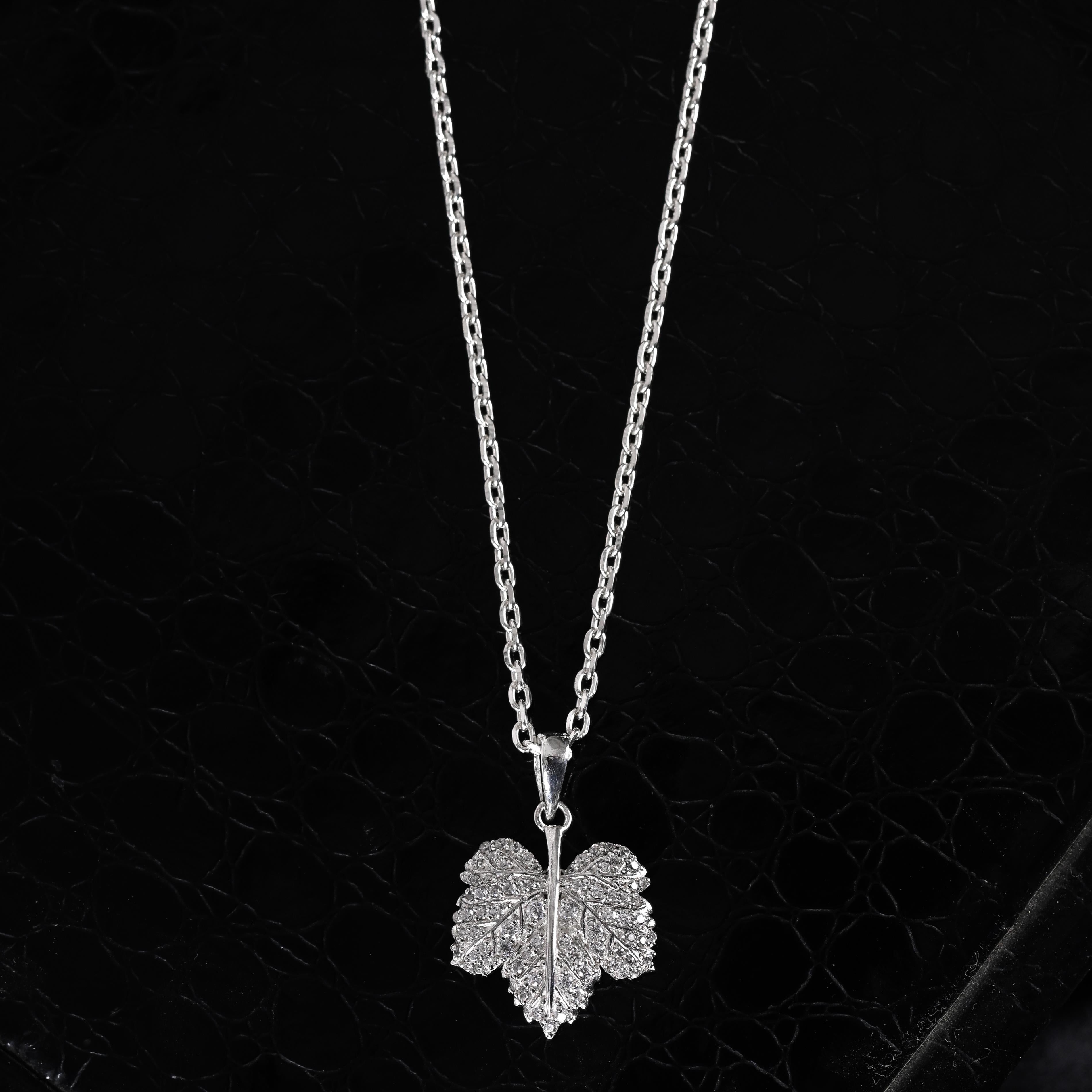 Zinnia Silver Zircon Necklace