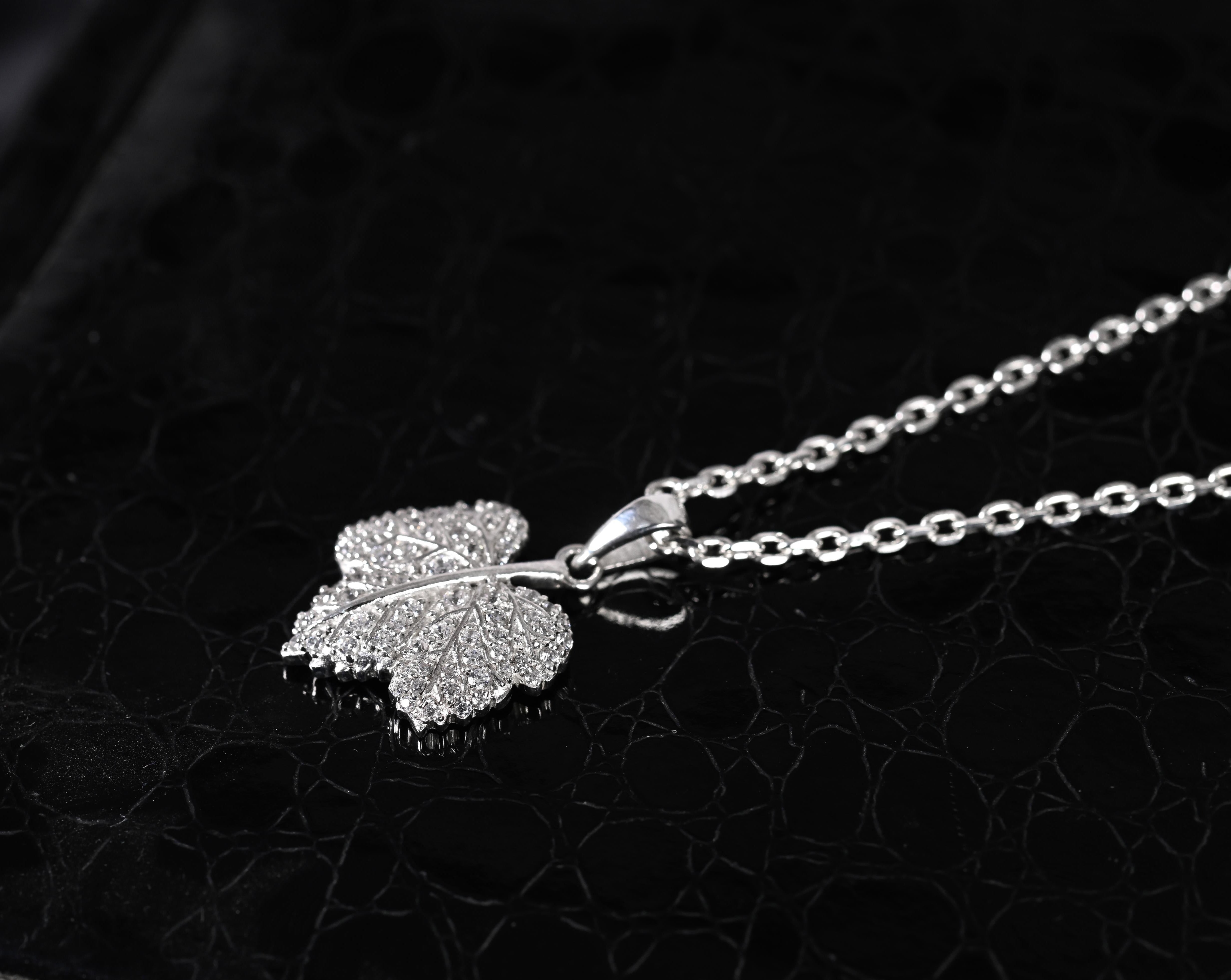 Zinnia Silver Zircon Necklace