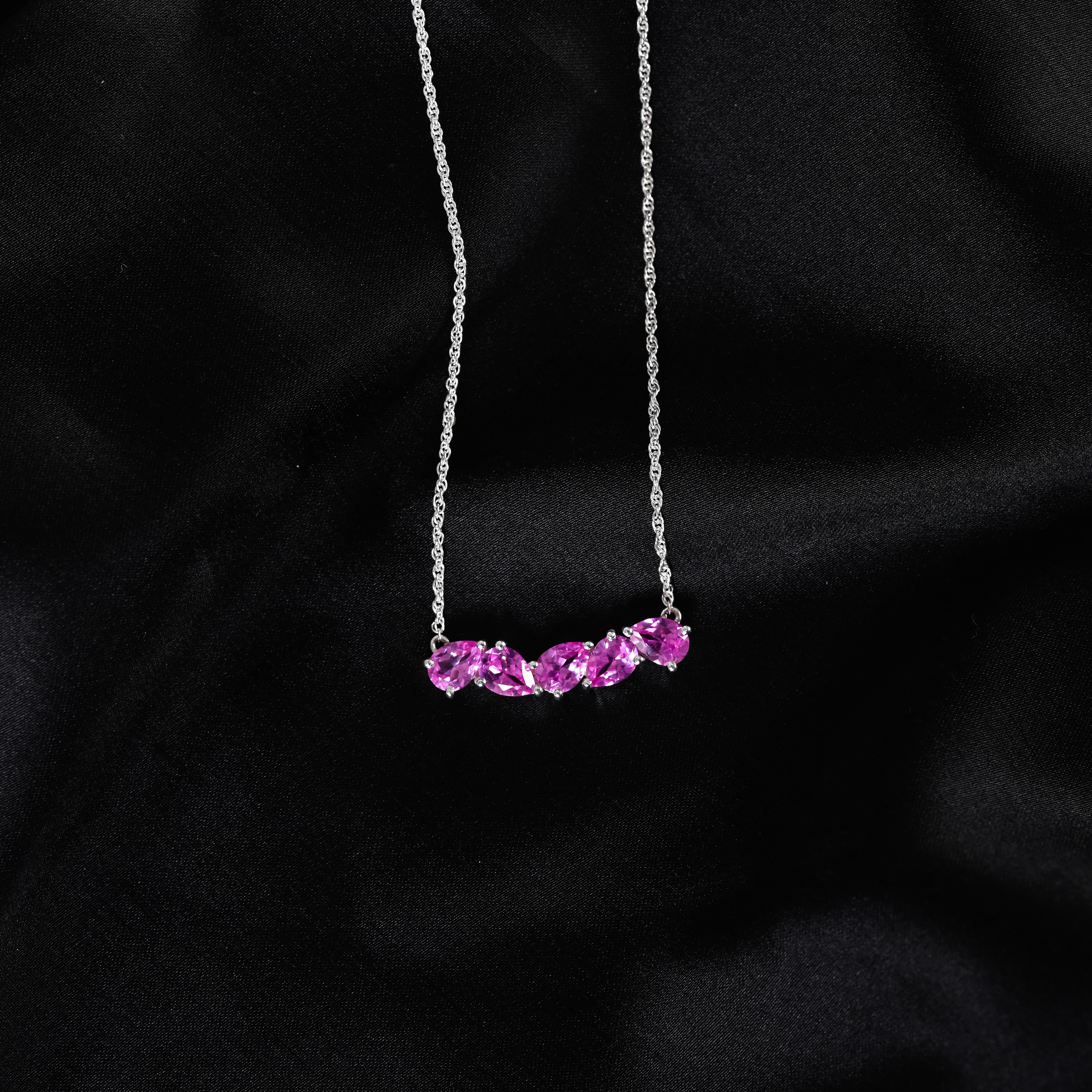 Cora Silver Zircon Necklace