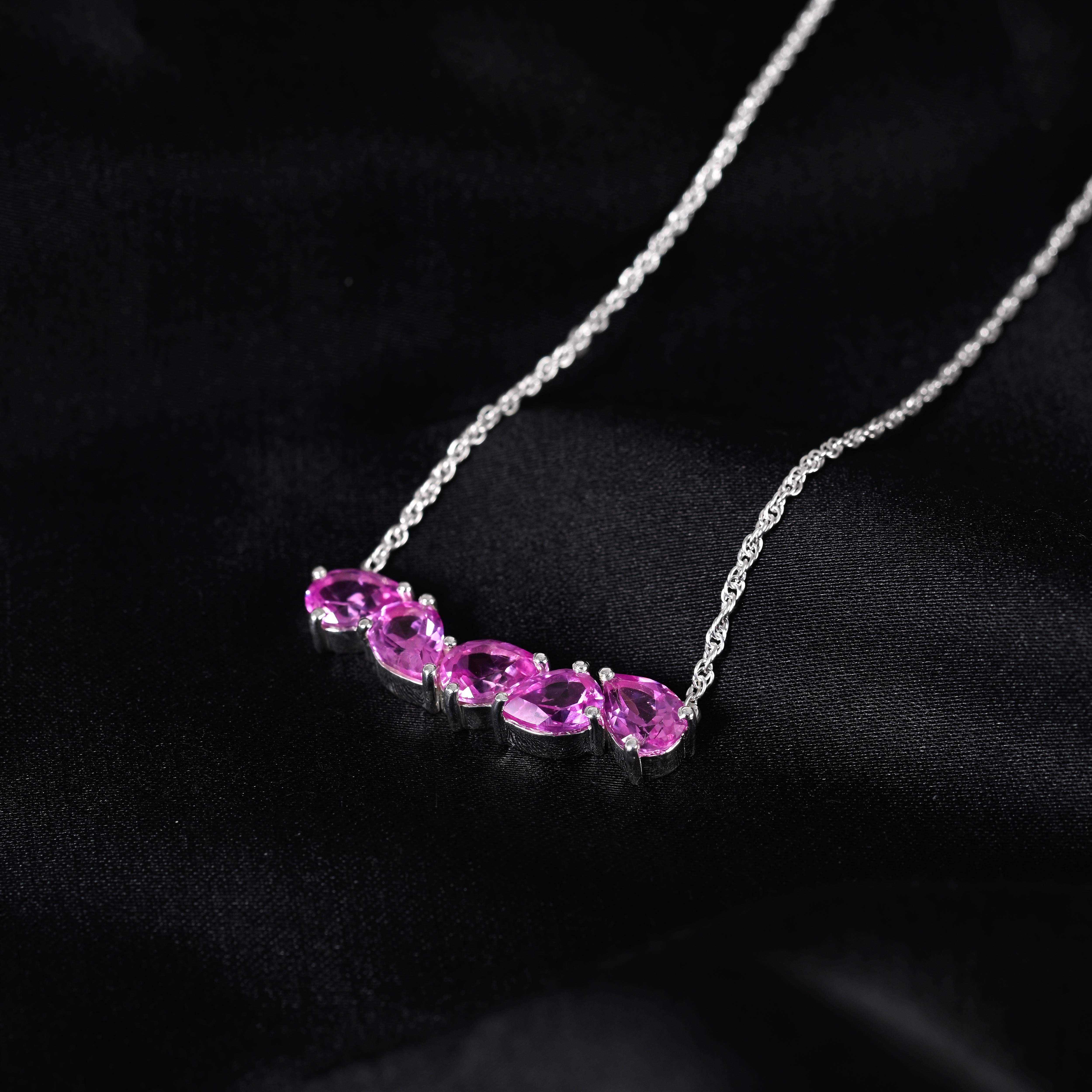 Cora Silver Zircon Necklace