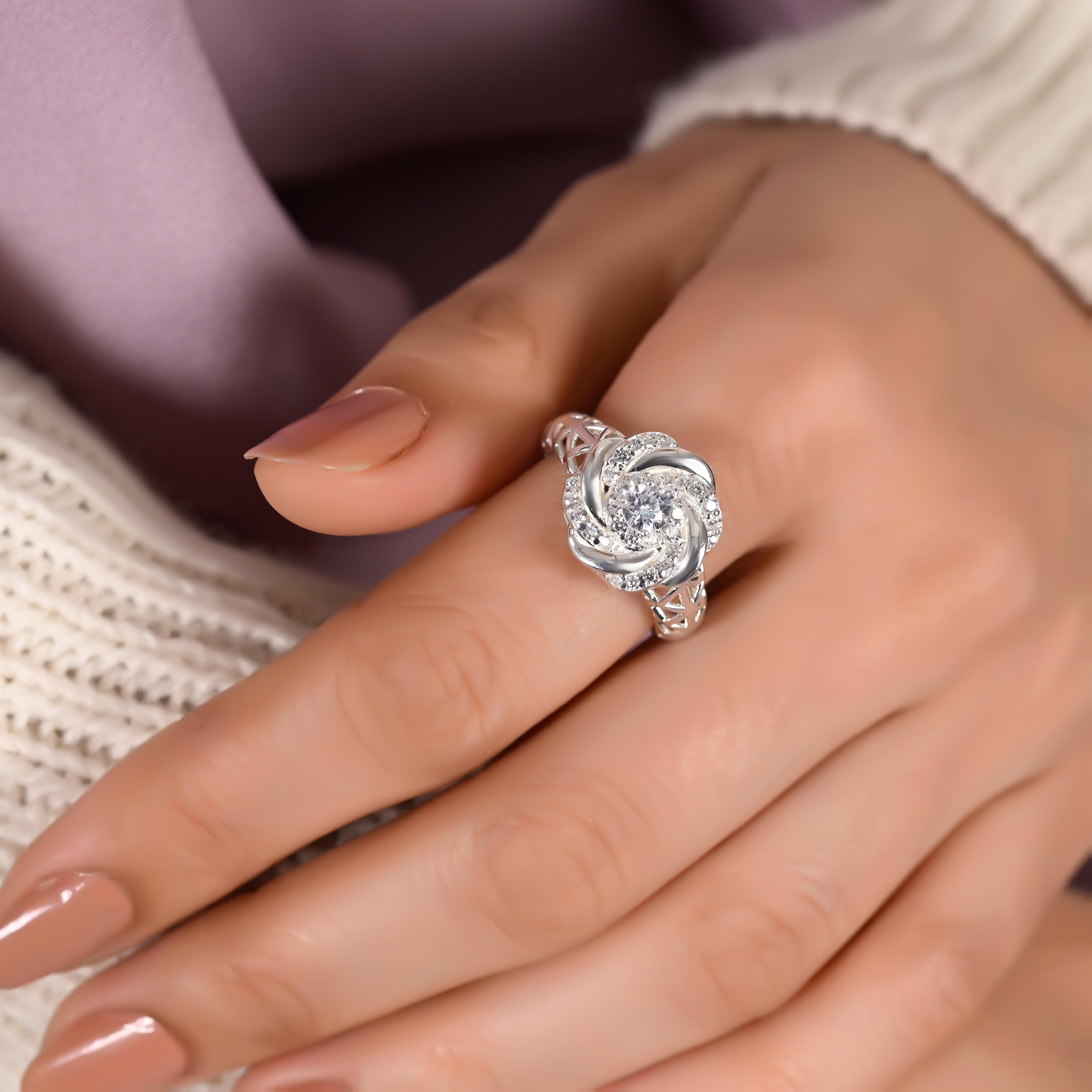 Daisey Silver Zircon Ring