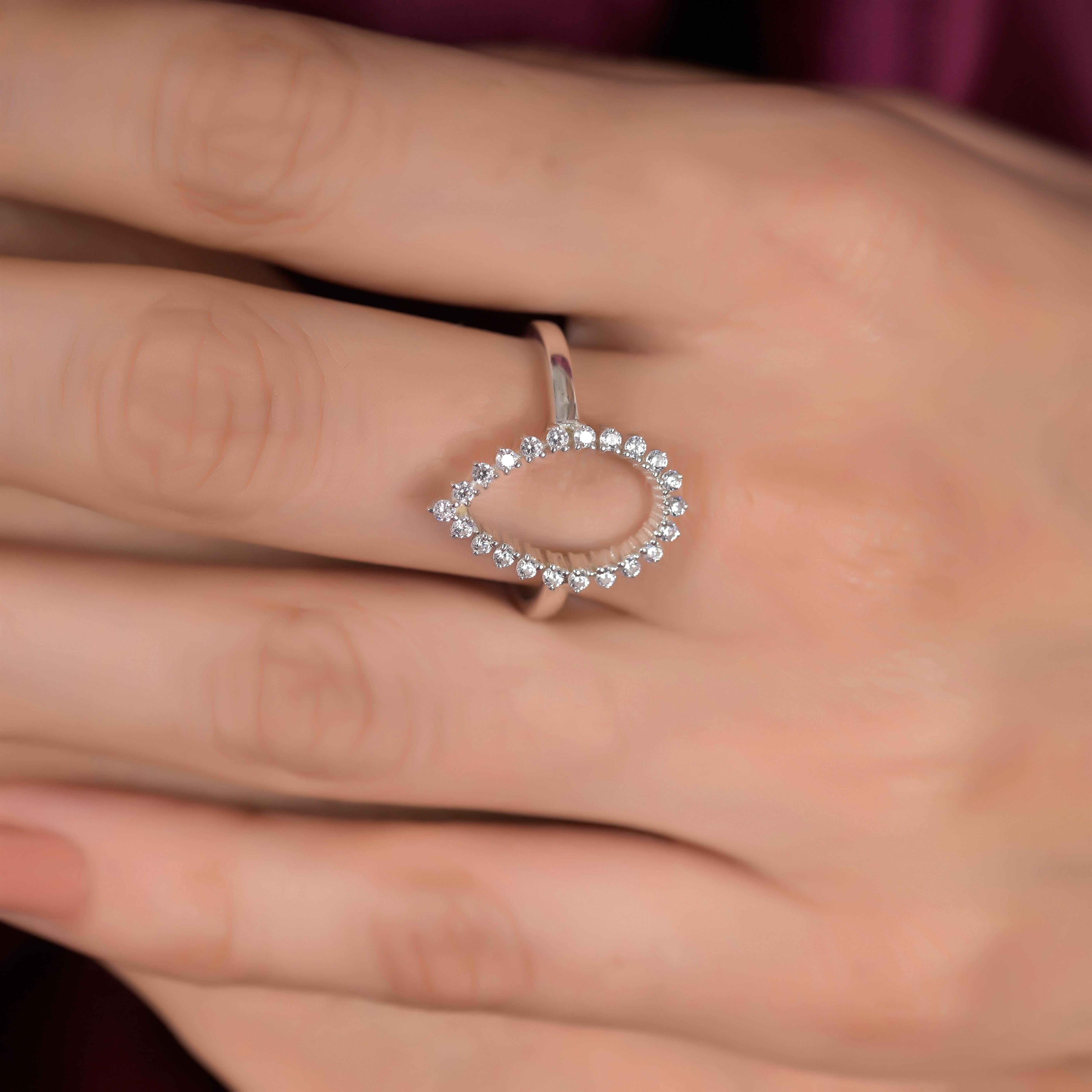 Alyssa Silver Zircon Ring