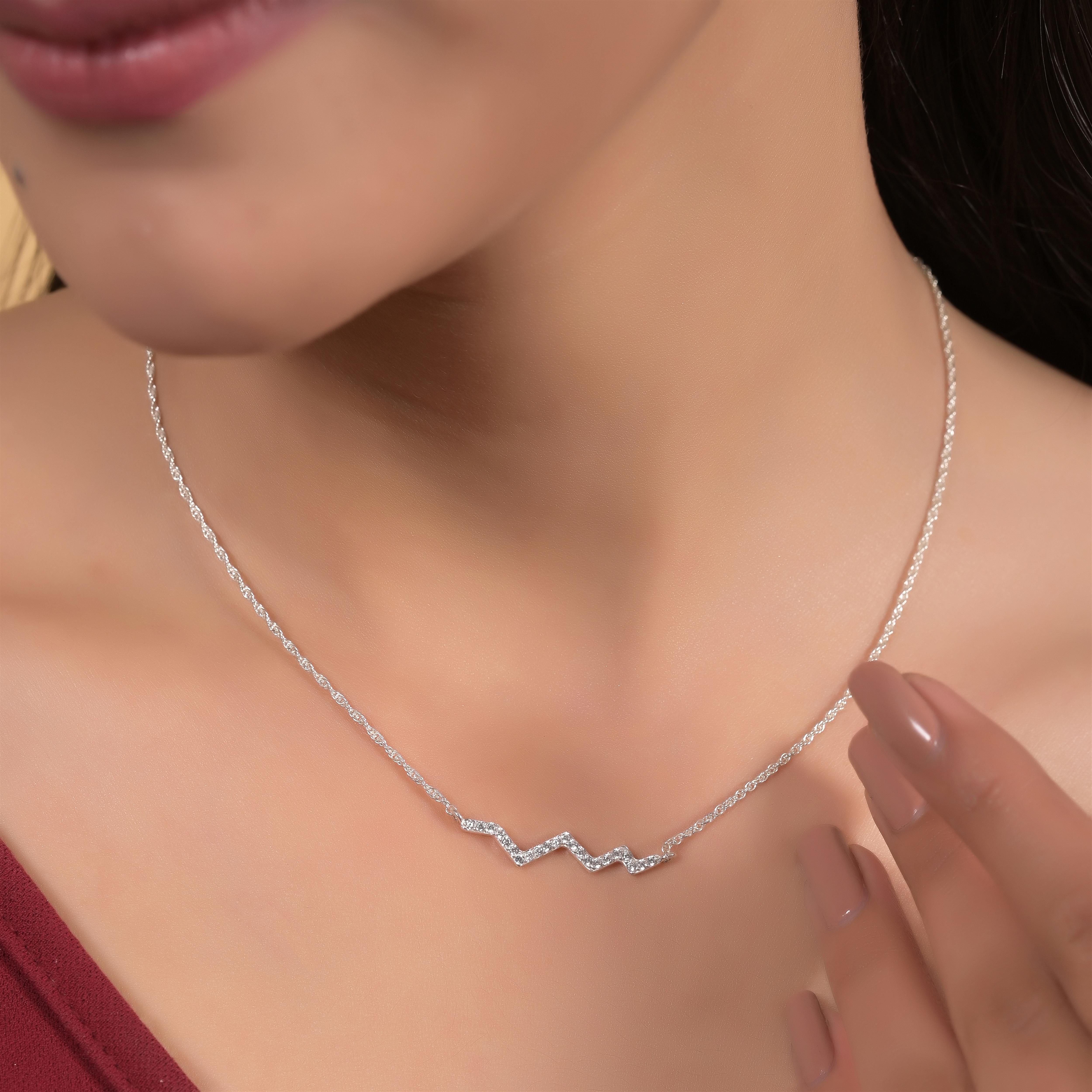 Romy Silver Zircon Necklace