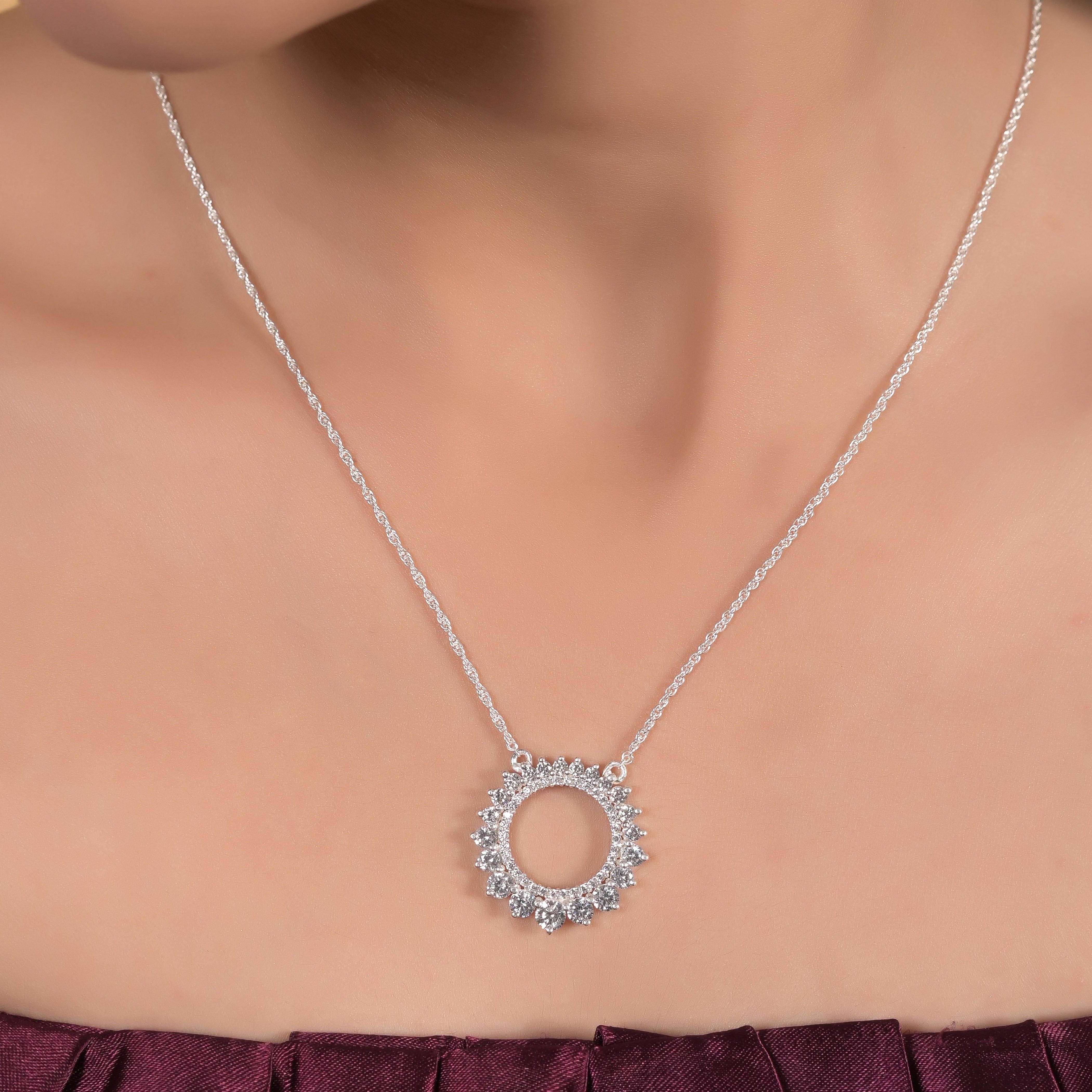 Effie Silver Zircon Necklace