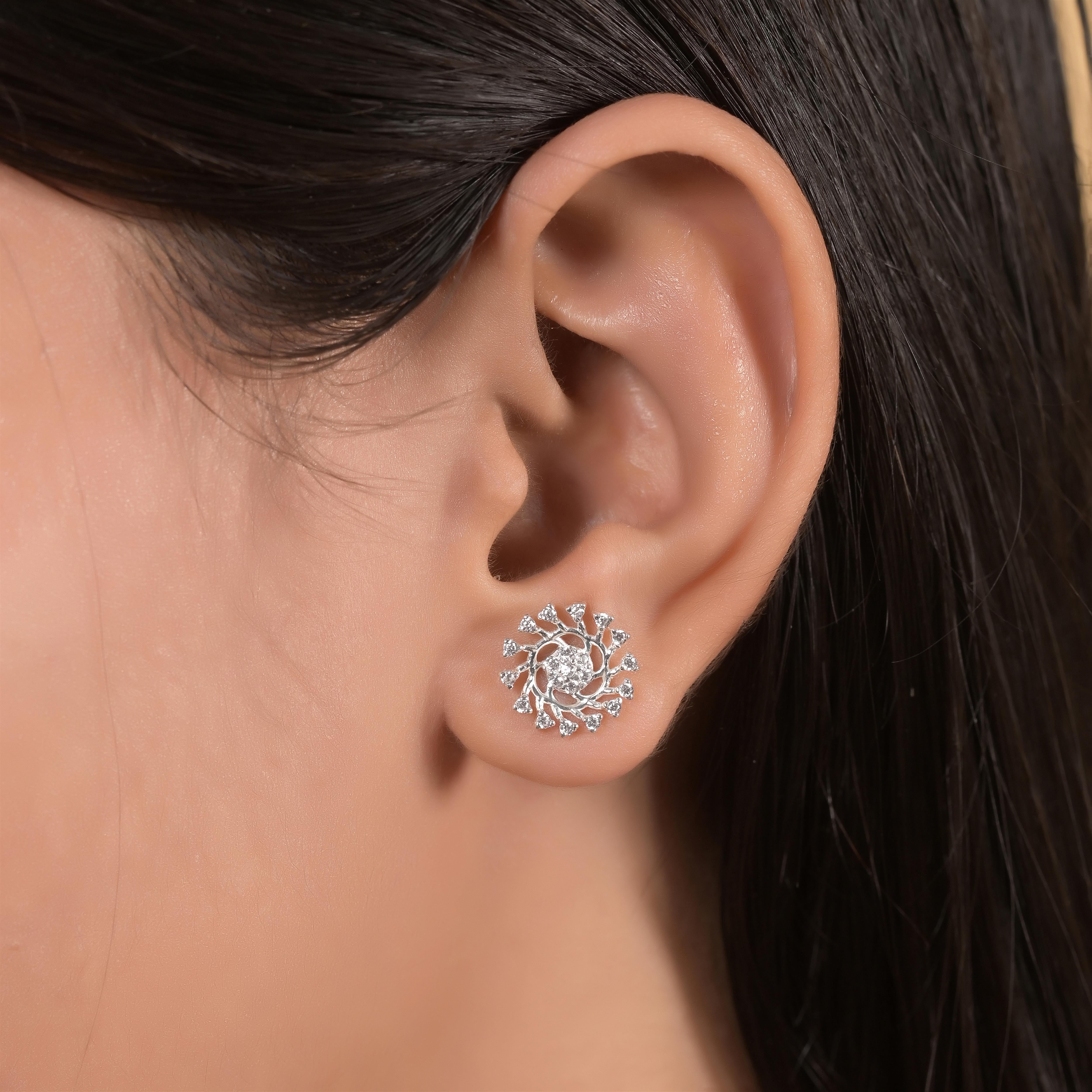 Kayanat Silver Zircon Earrings