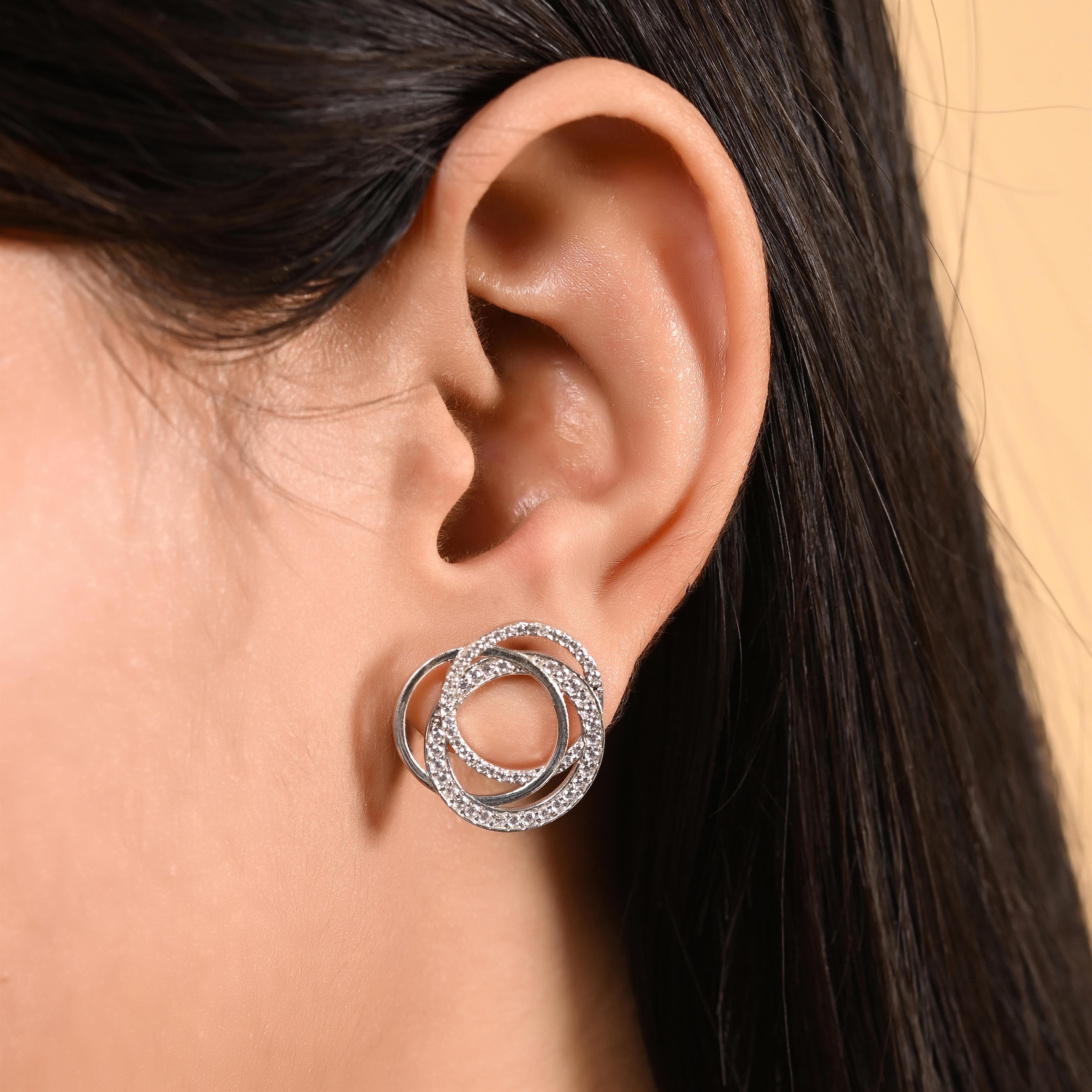 Erin Silver Zircon Earrings