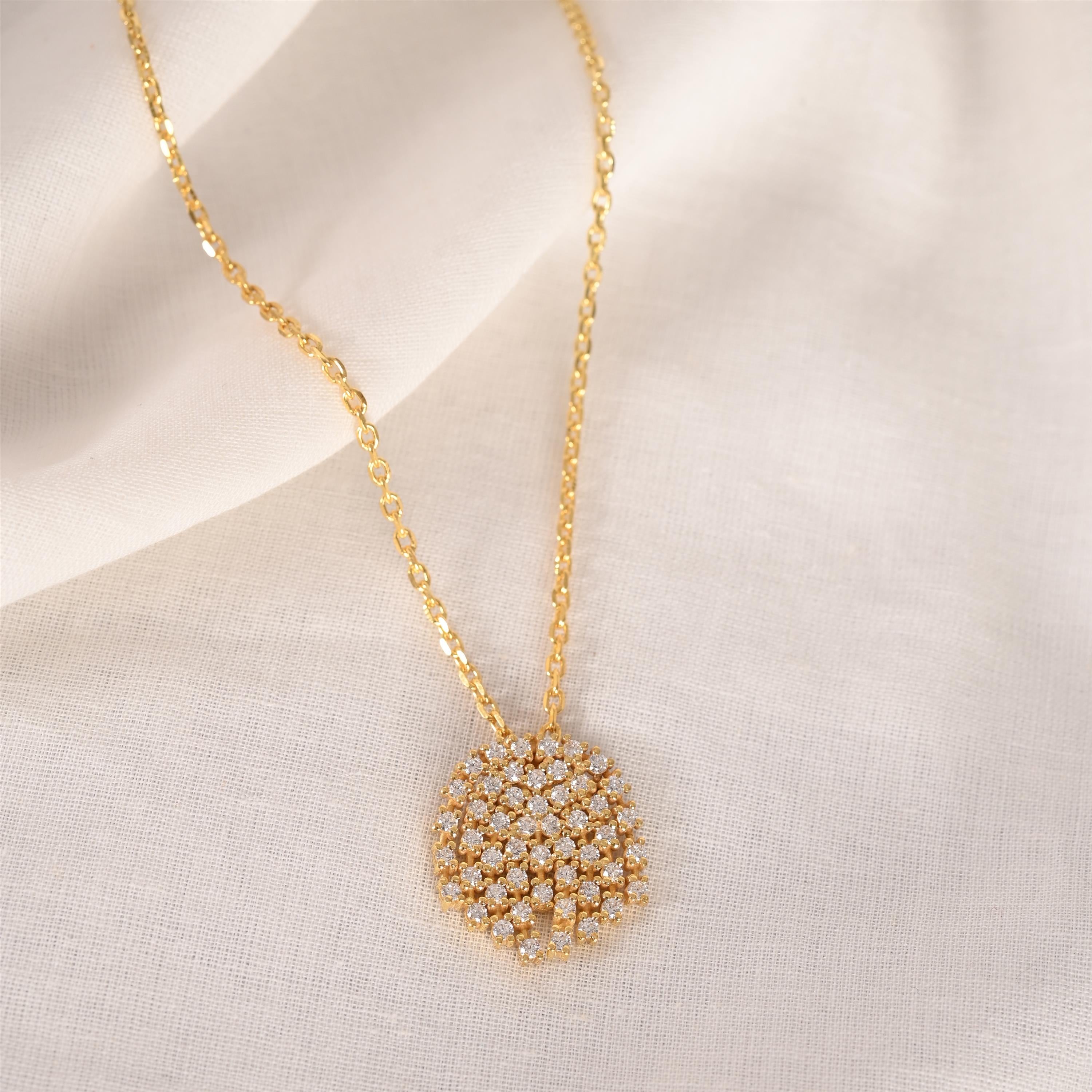 Rose Silver Zircon Necklace