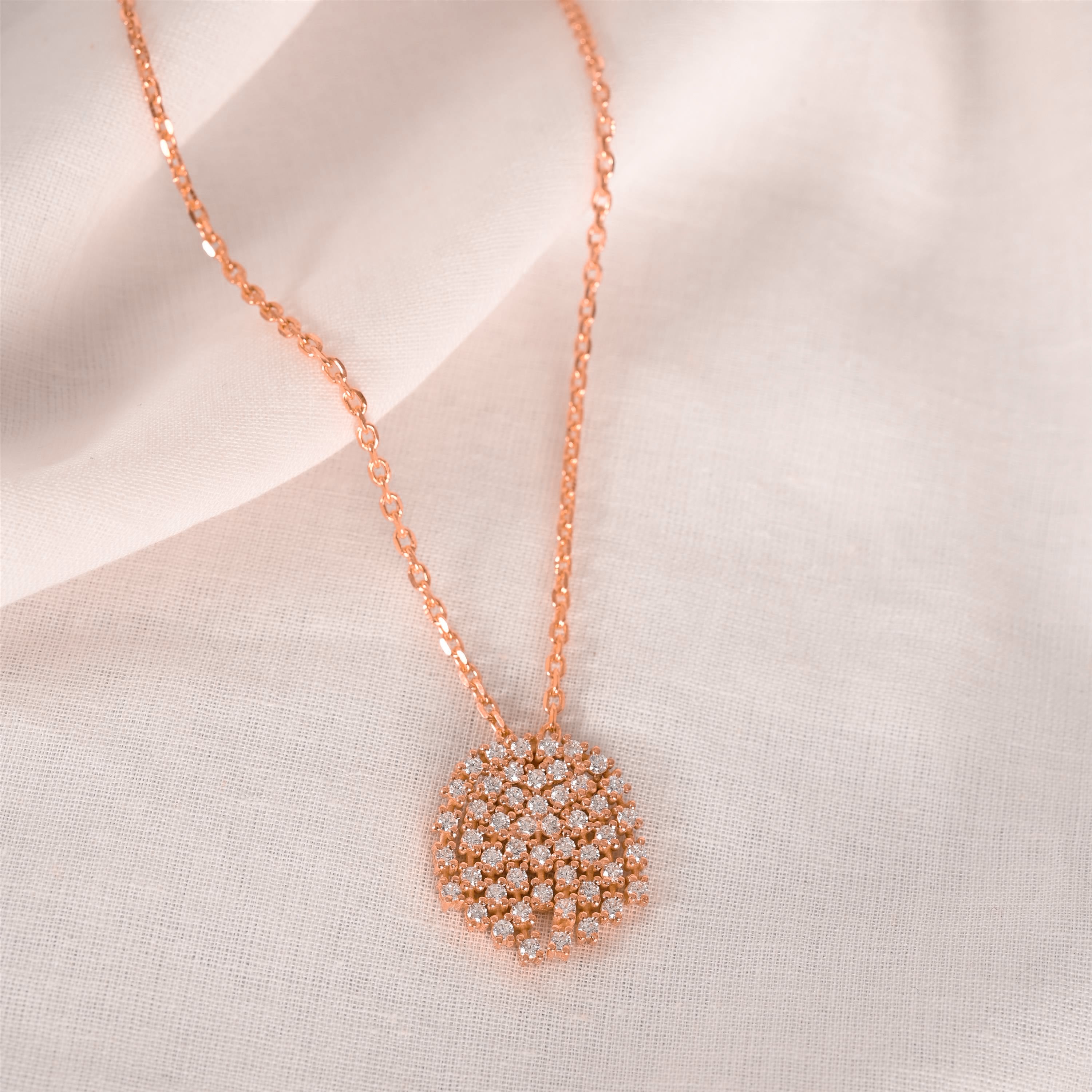 Rose Silver Zircon Necklace