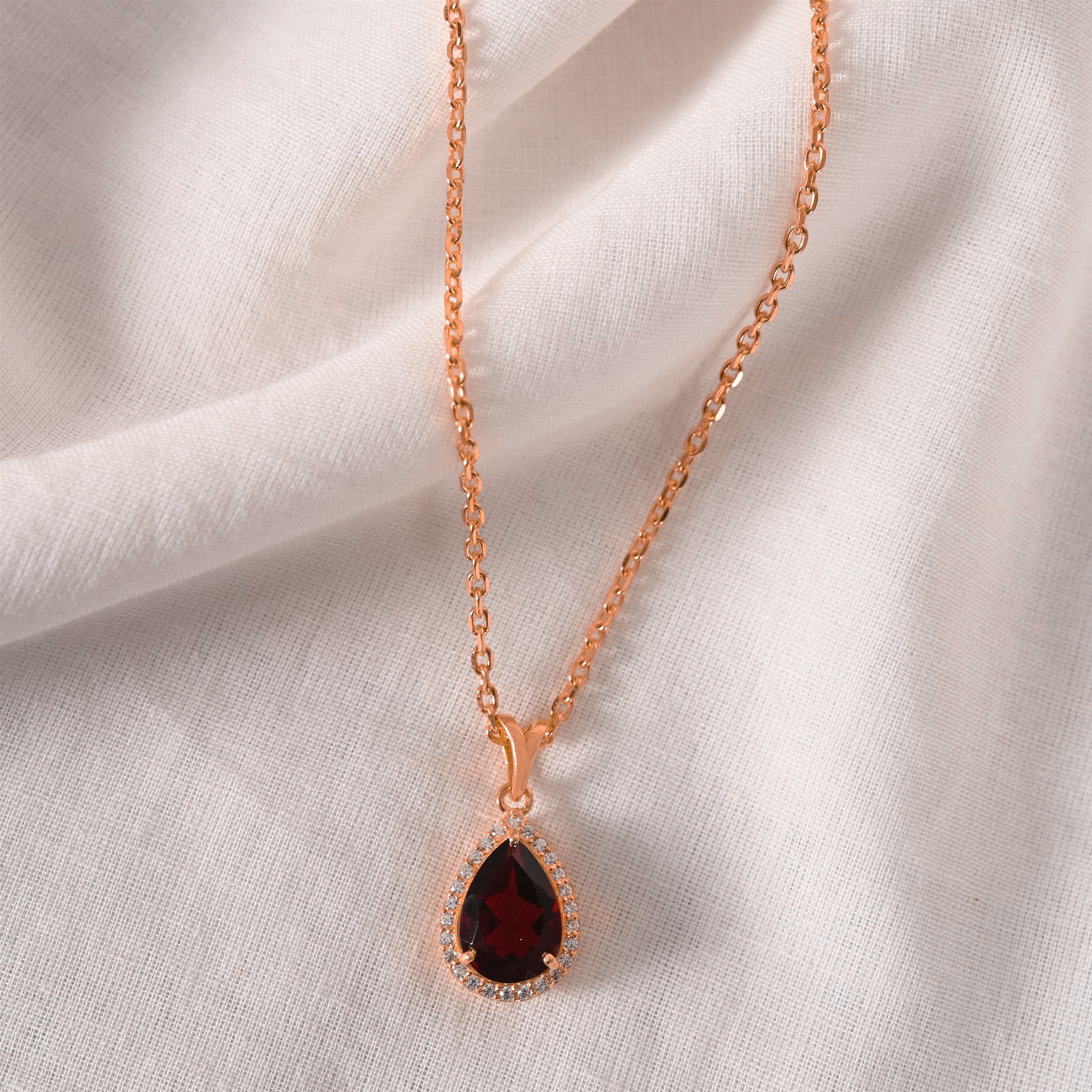 Delia Silver Zircon Necklace