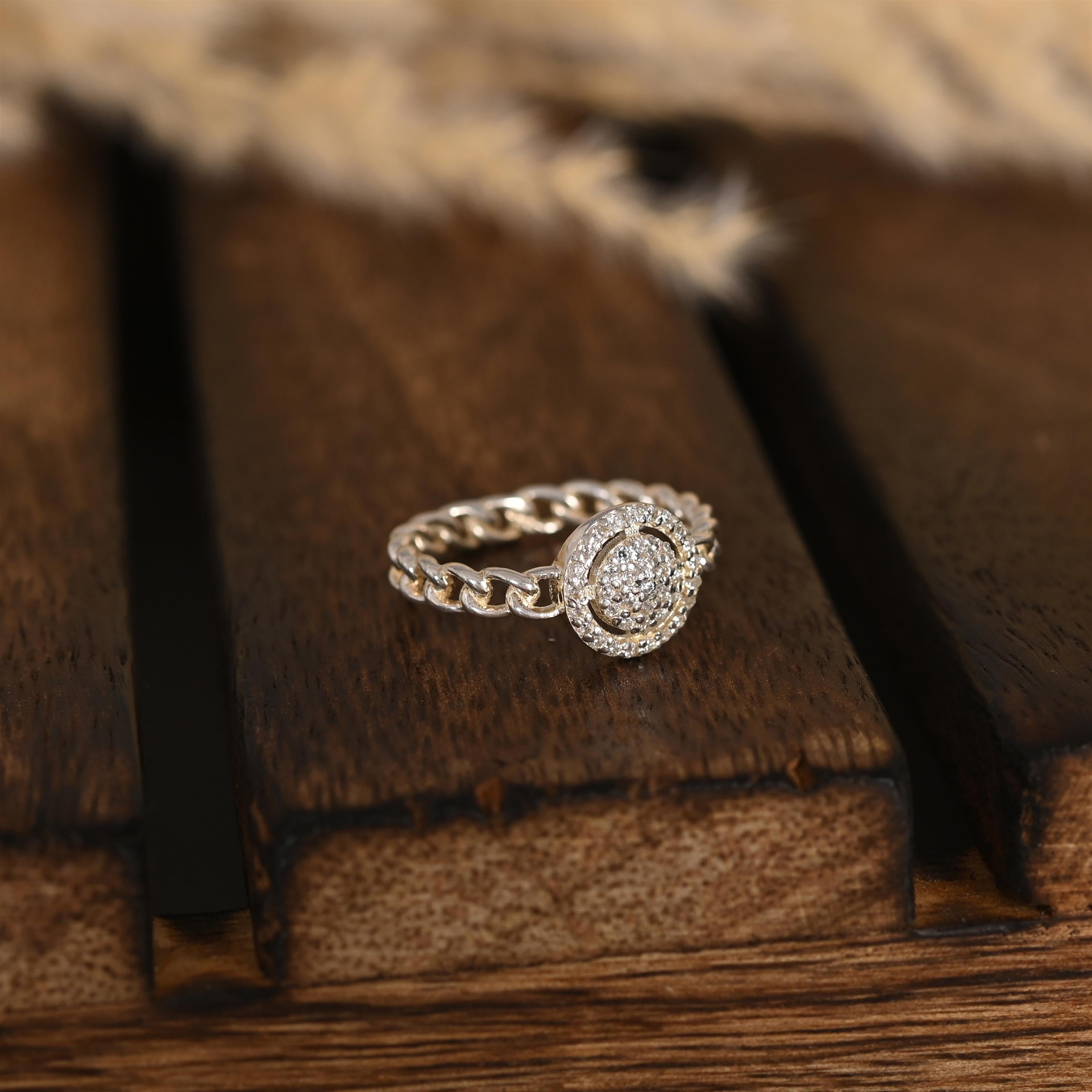 Maria Silver Zircon Ring