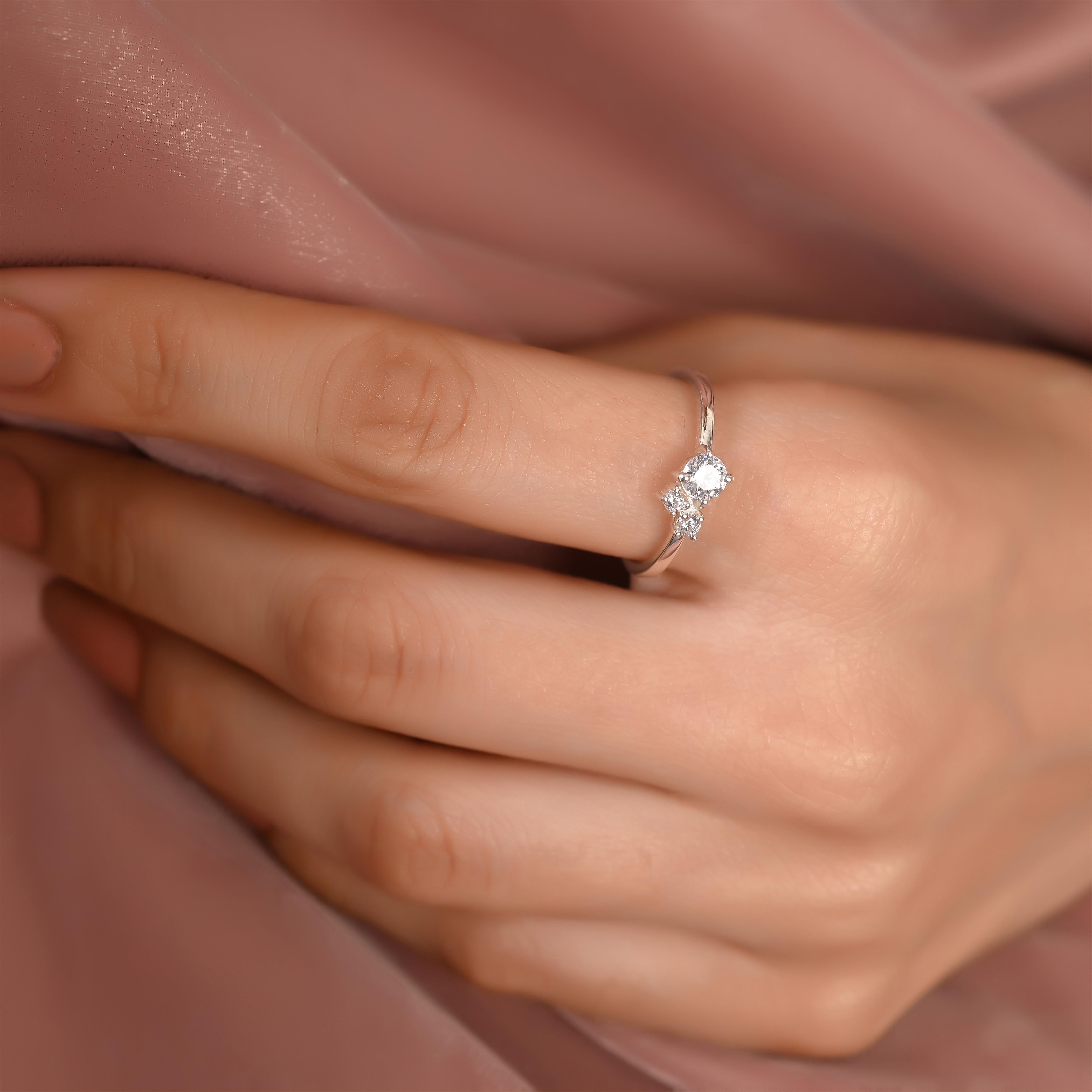 Cicily Silver Zircon Ring