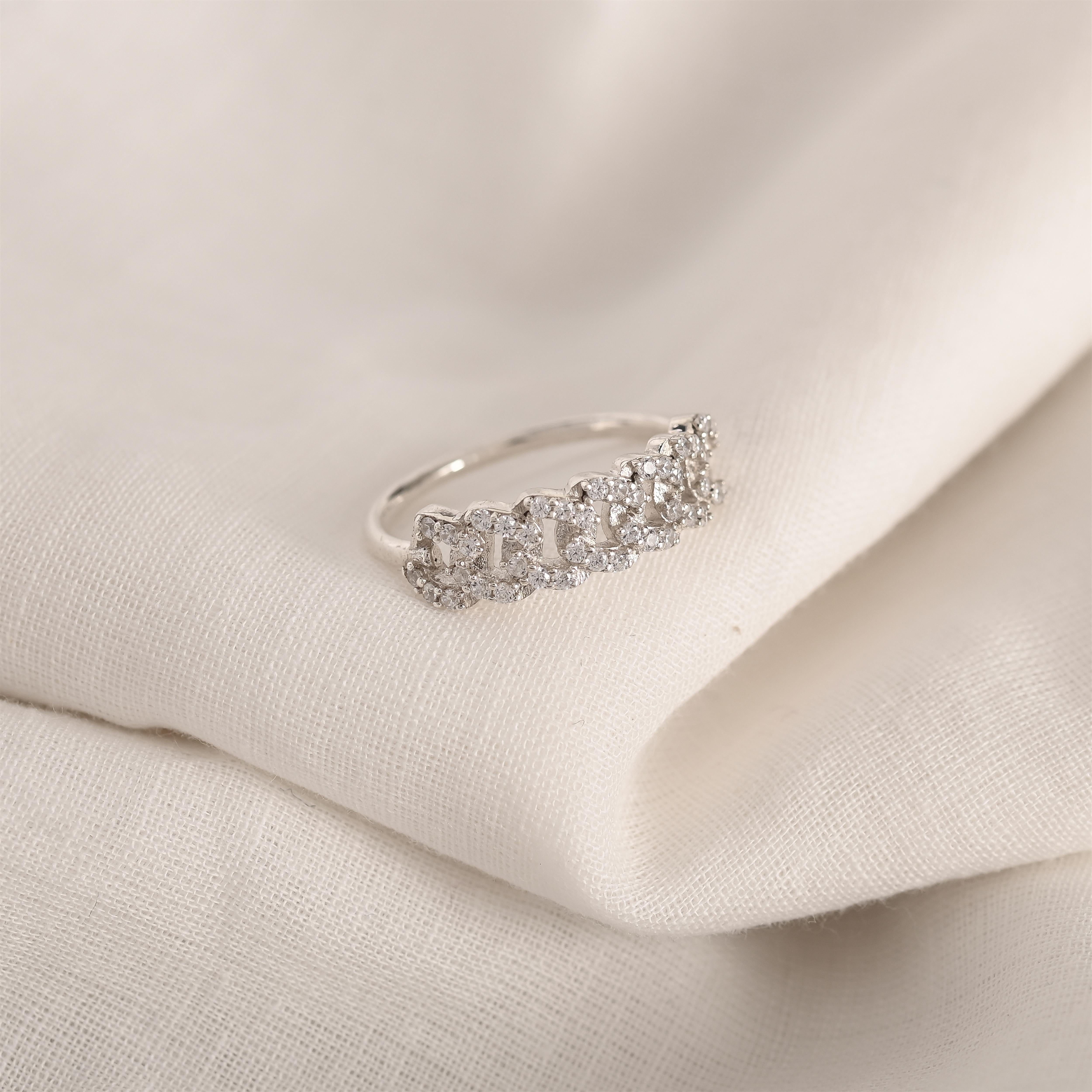 Yasmine Silver Zircon Ring