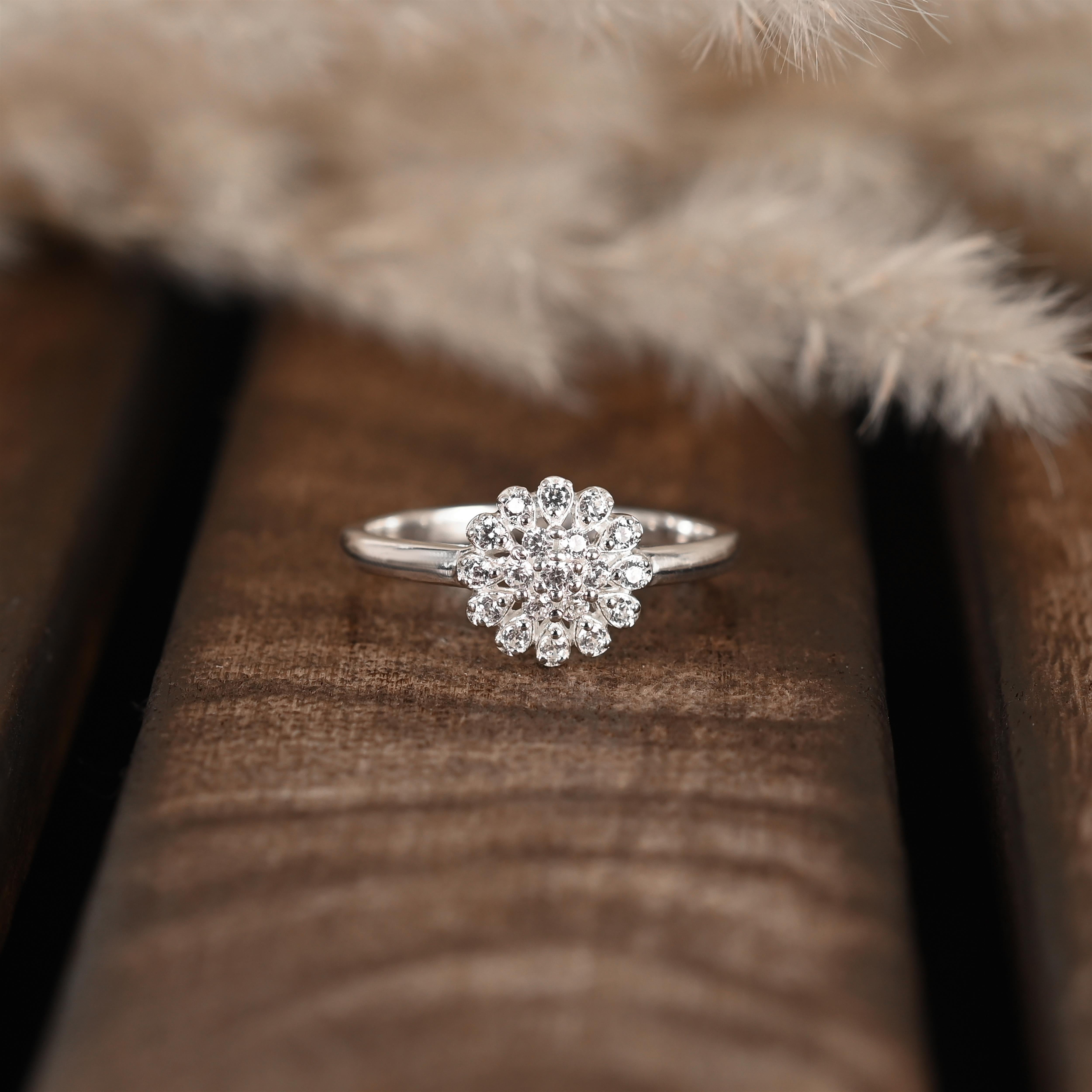 Pheobe Silver Zircon Ring