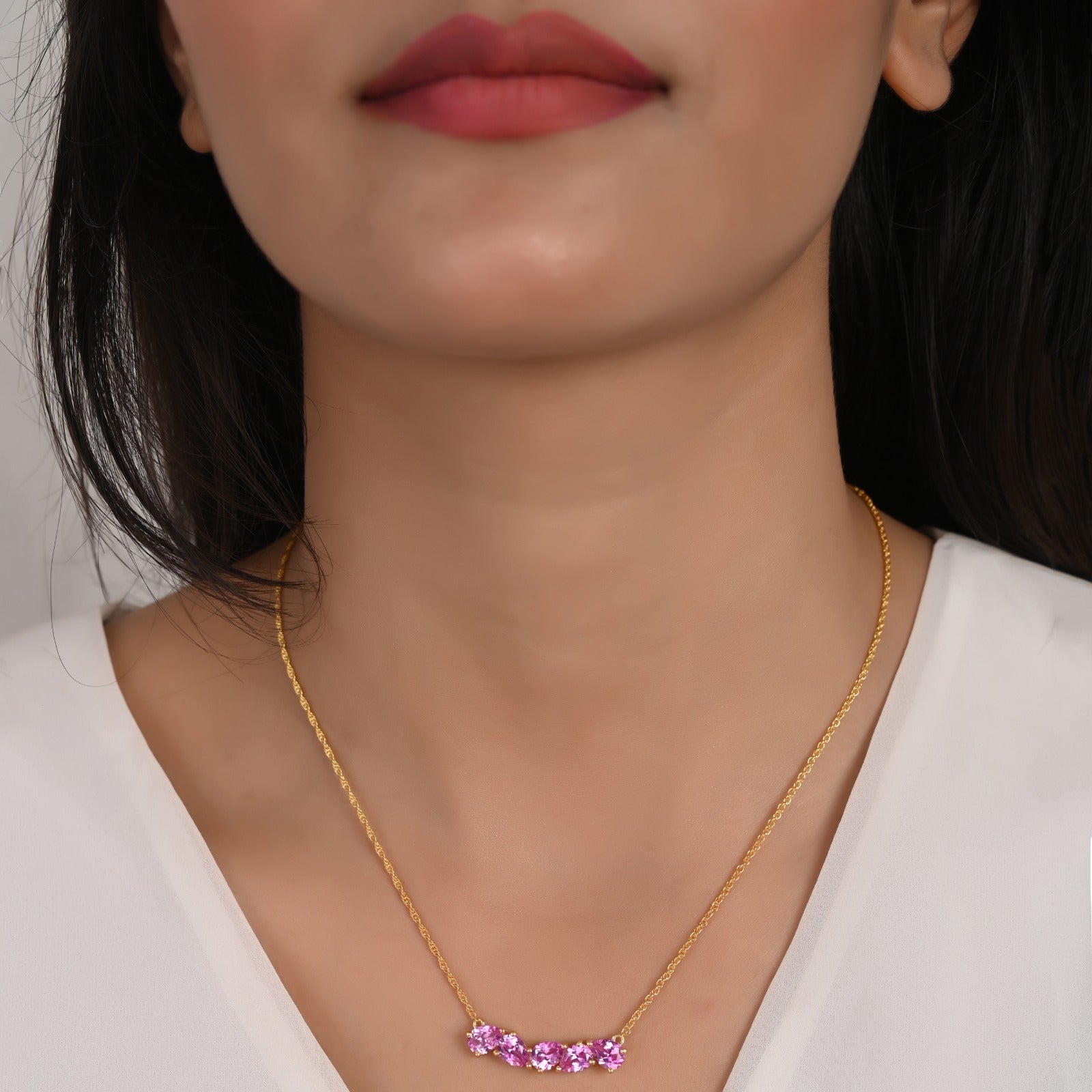 Cora Silver Zircon Necklace