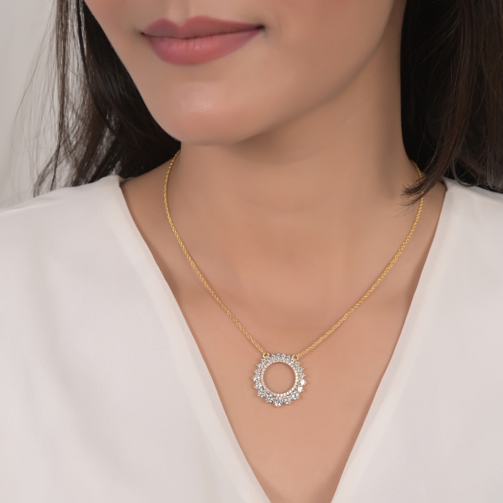 Effie Silver Zircon Necklace