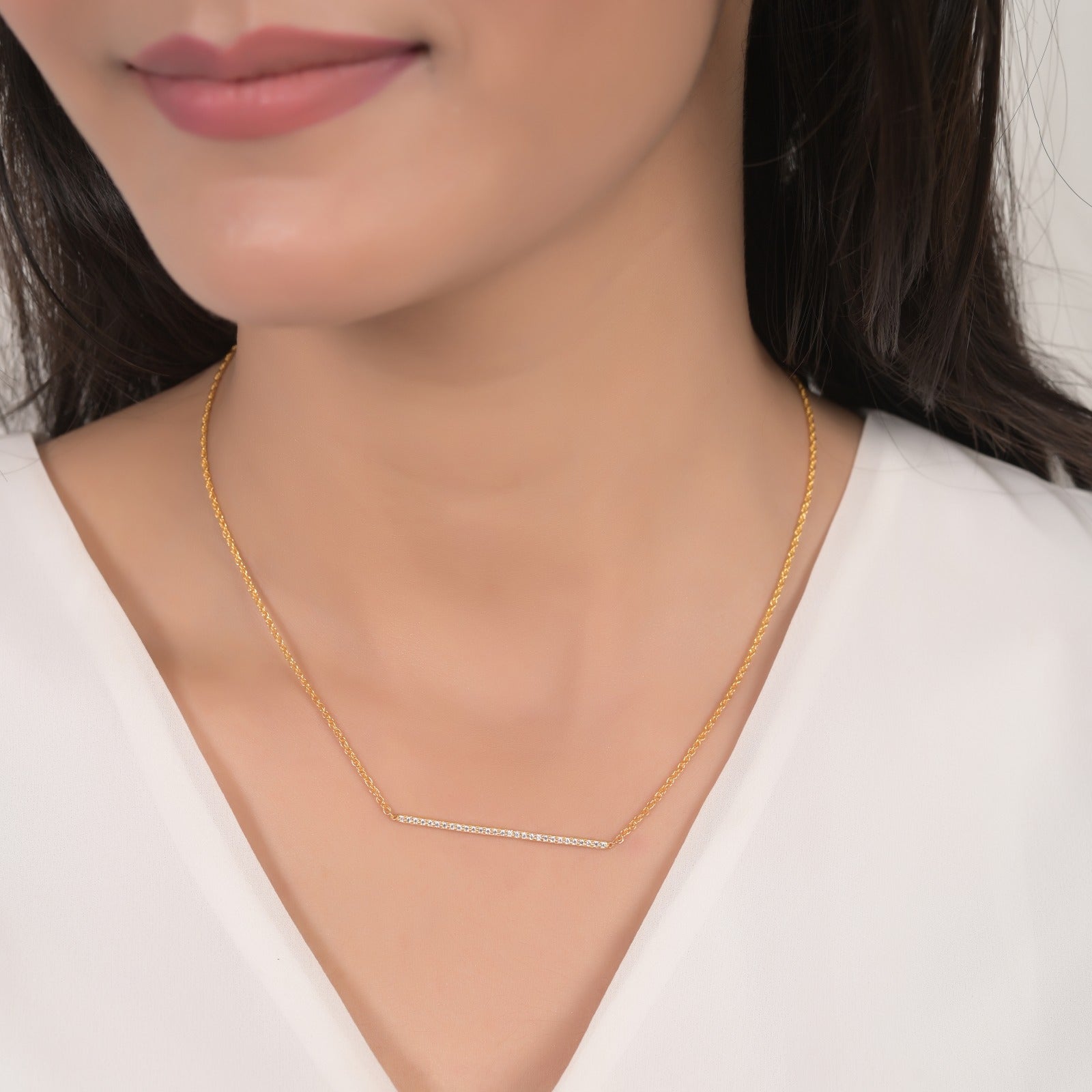 Lila Silver Zircon Necklace