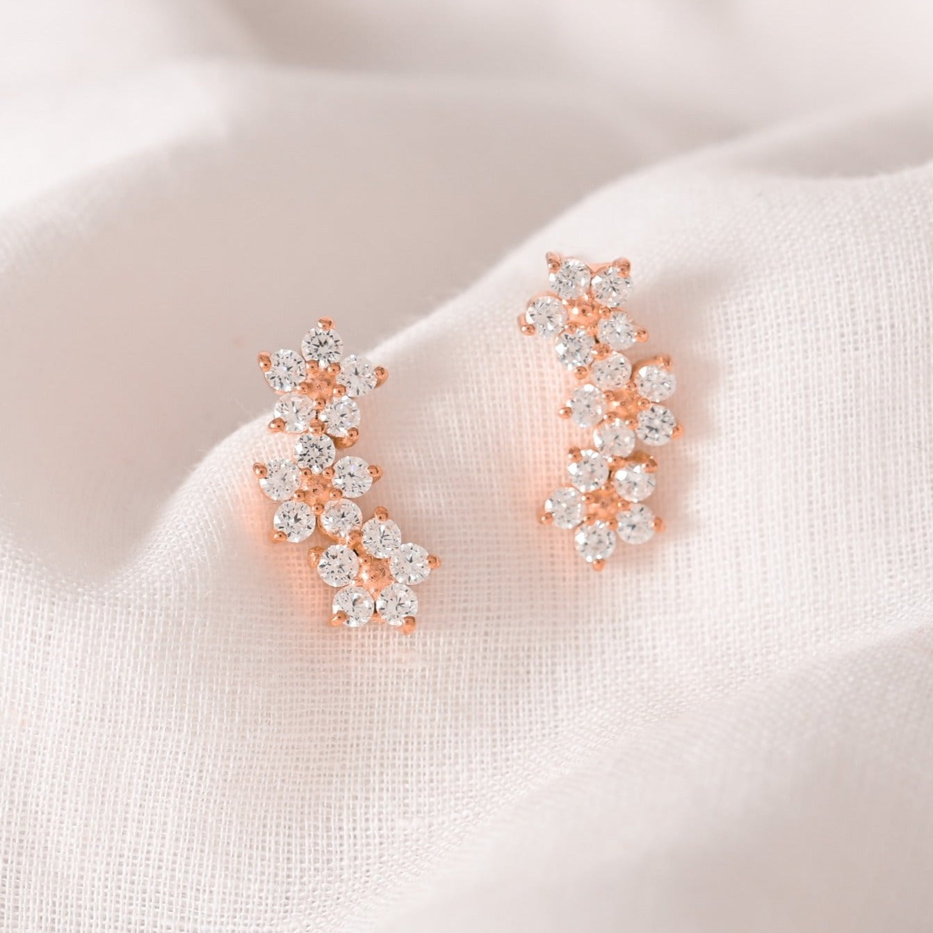 Jacqueline Silver Zircon Earrings